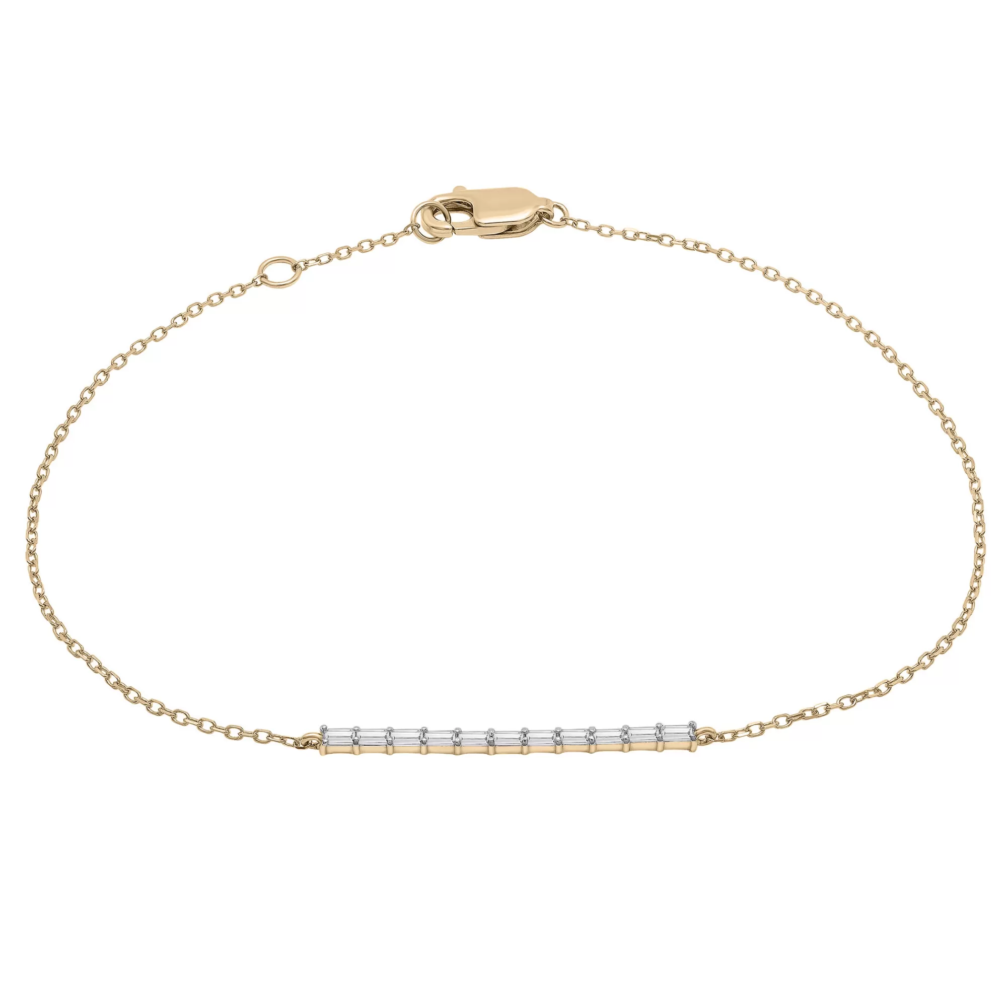 Bracelets^Laure by Aurate Diamond Horizontal Baguette Bar Bracelet In 14K Yellow Gold (1/7 Ct. Tw.)