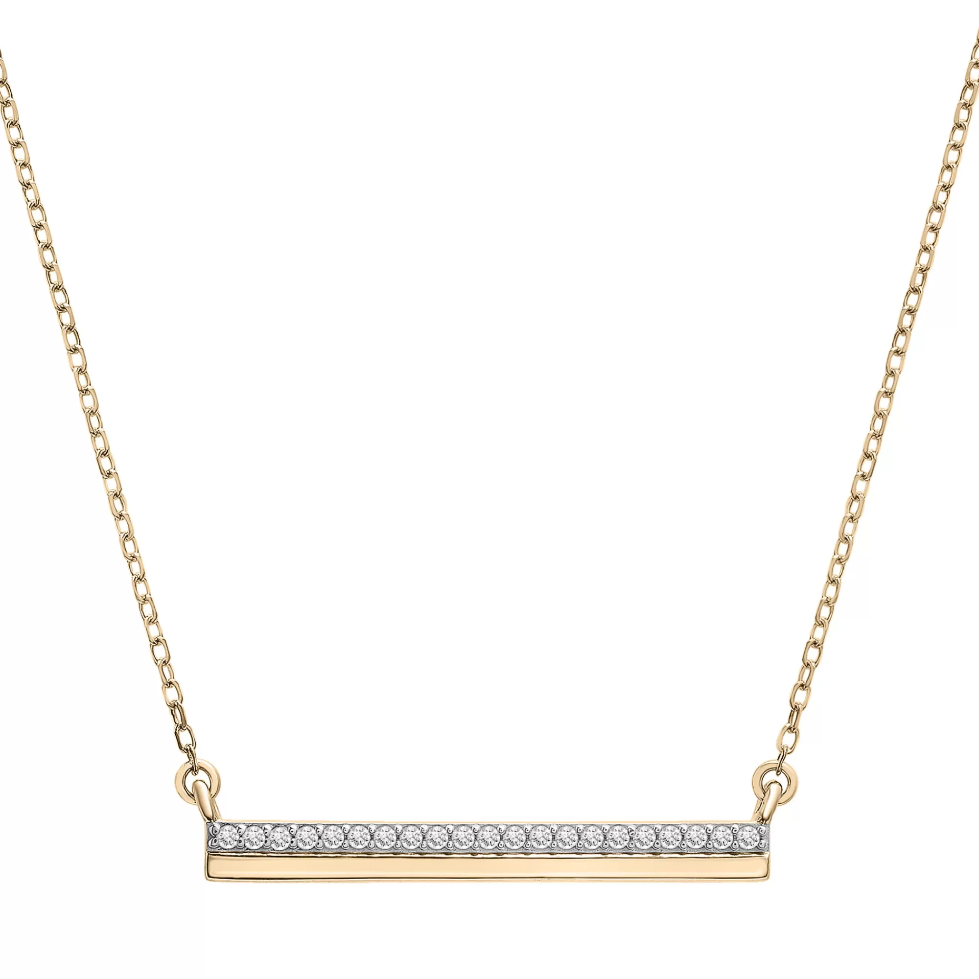 Necklaces & Pendants^Laure by Aurate Diamond Horizontal Bar Necklace In 14K Yellow Gold (1/10 Ct. Tw.)