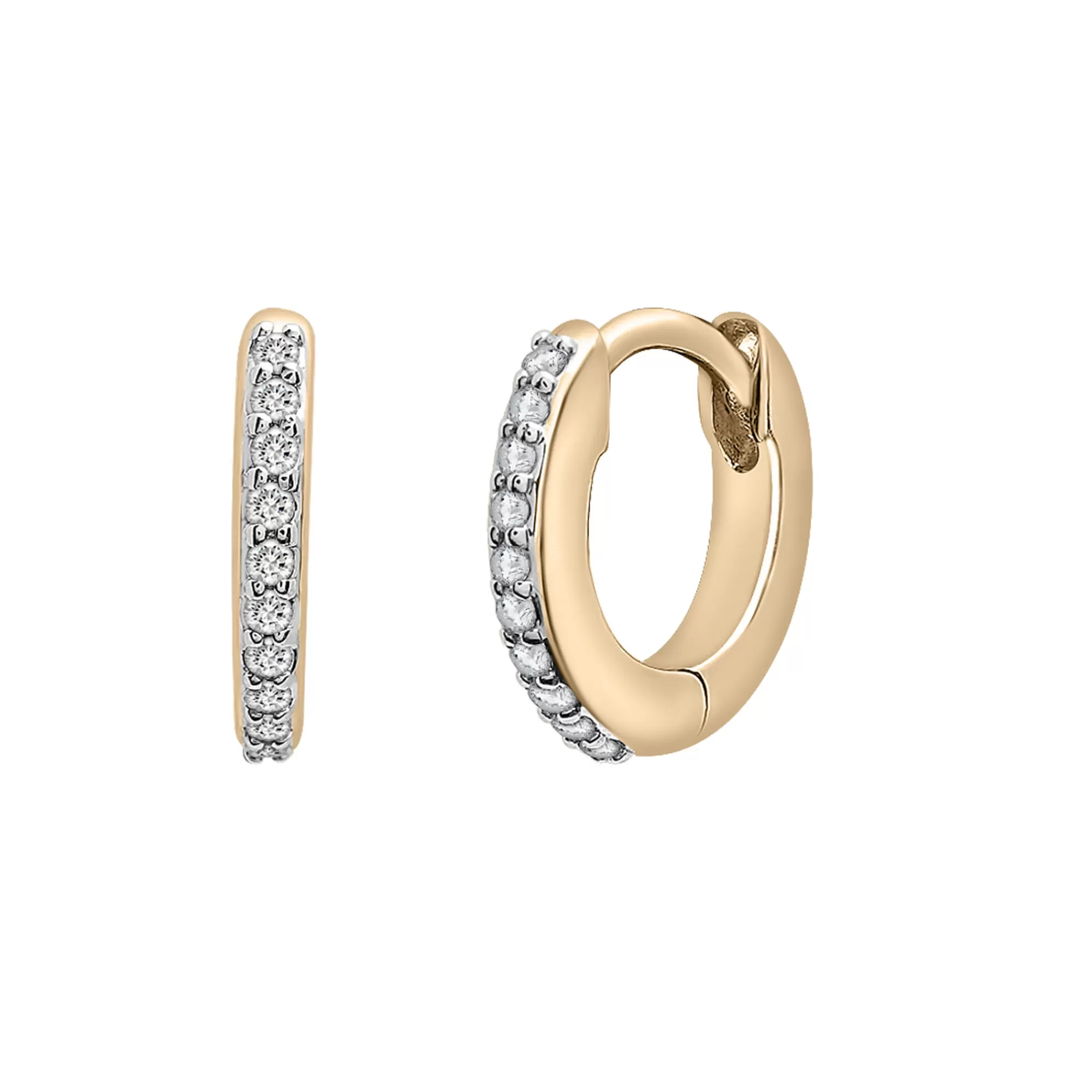 Earrings^Laure by Aurate Diamond Huggie Hoop Earrings In Vermeil (1/10 Ct. Tw.)