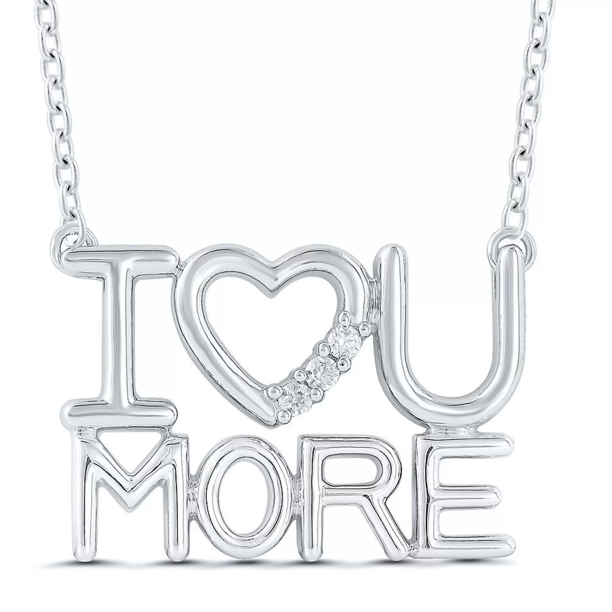 Necklaces & Pendants^* Diamond I U More Necklace In Sterling Silver