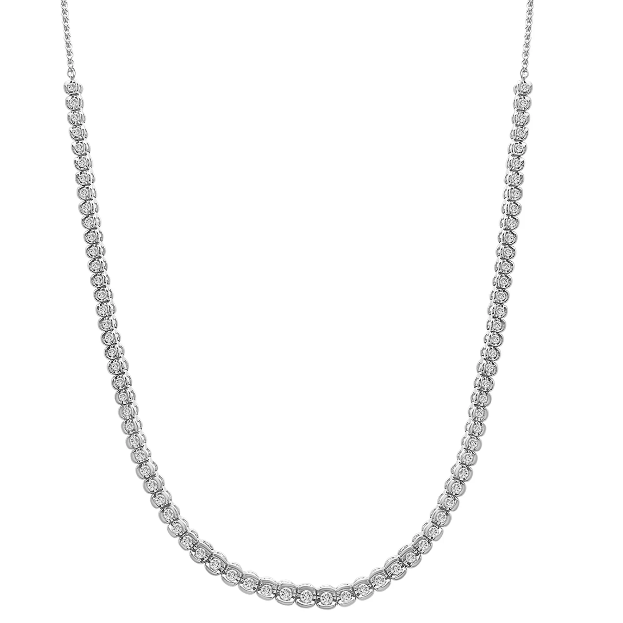 Necklaces & Pendants^* Diamond Illusion Necklace In 10K White Gold (1 Ct. Tw.)