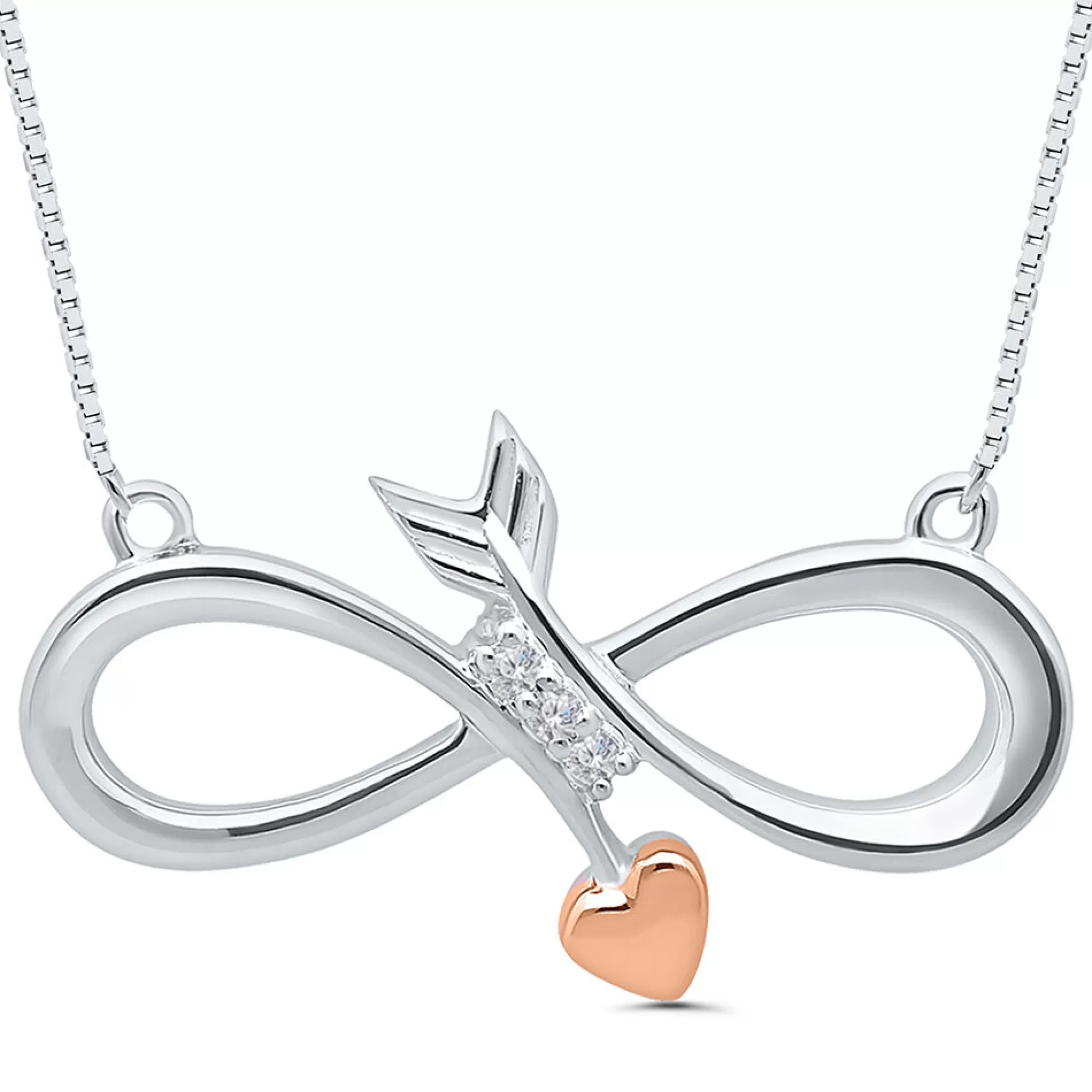 Necklaces & Pendants^I Am Loved Diamond Infinity Arrow Pendant In Sterling Silver