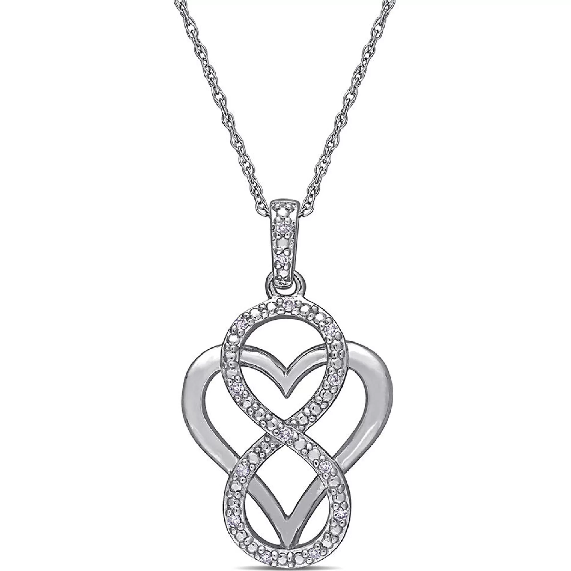 Necklaces & Pendants^* Diamond Infinity Heart Pendant In Sterling Silver