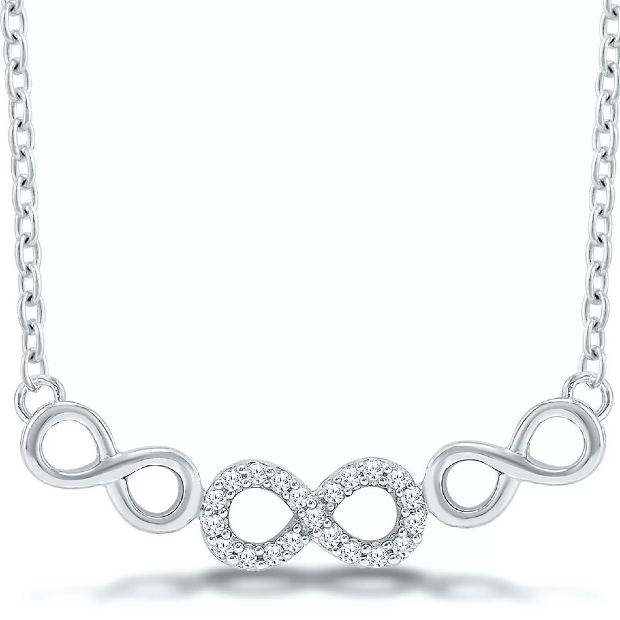 Necklaces & Pendants^* Diamond Infinity Necklace In Sterling Silver