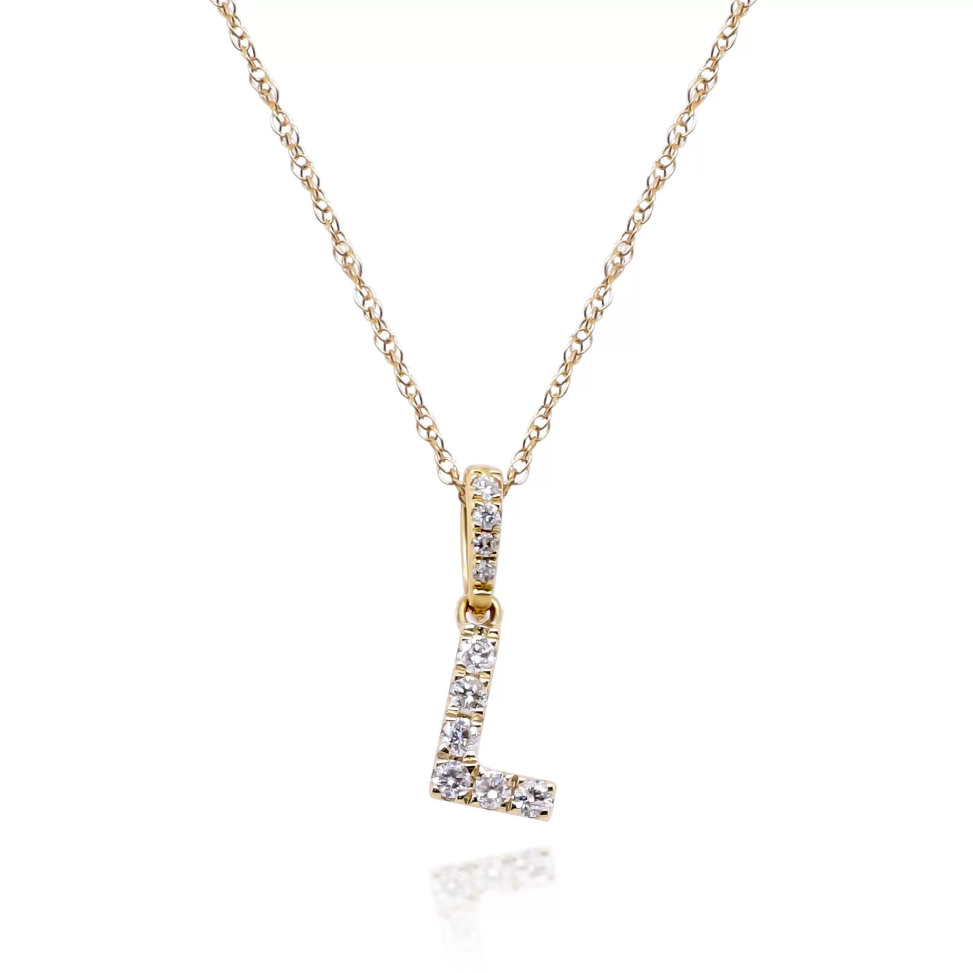 Necklaces & Pendants^* Diamond Initial Pendant In (1/10 Ct. Tw.) 10K Yellow Gold