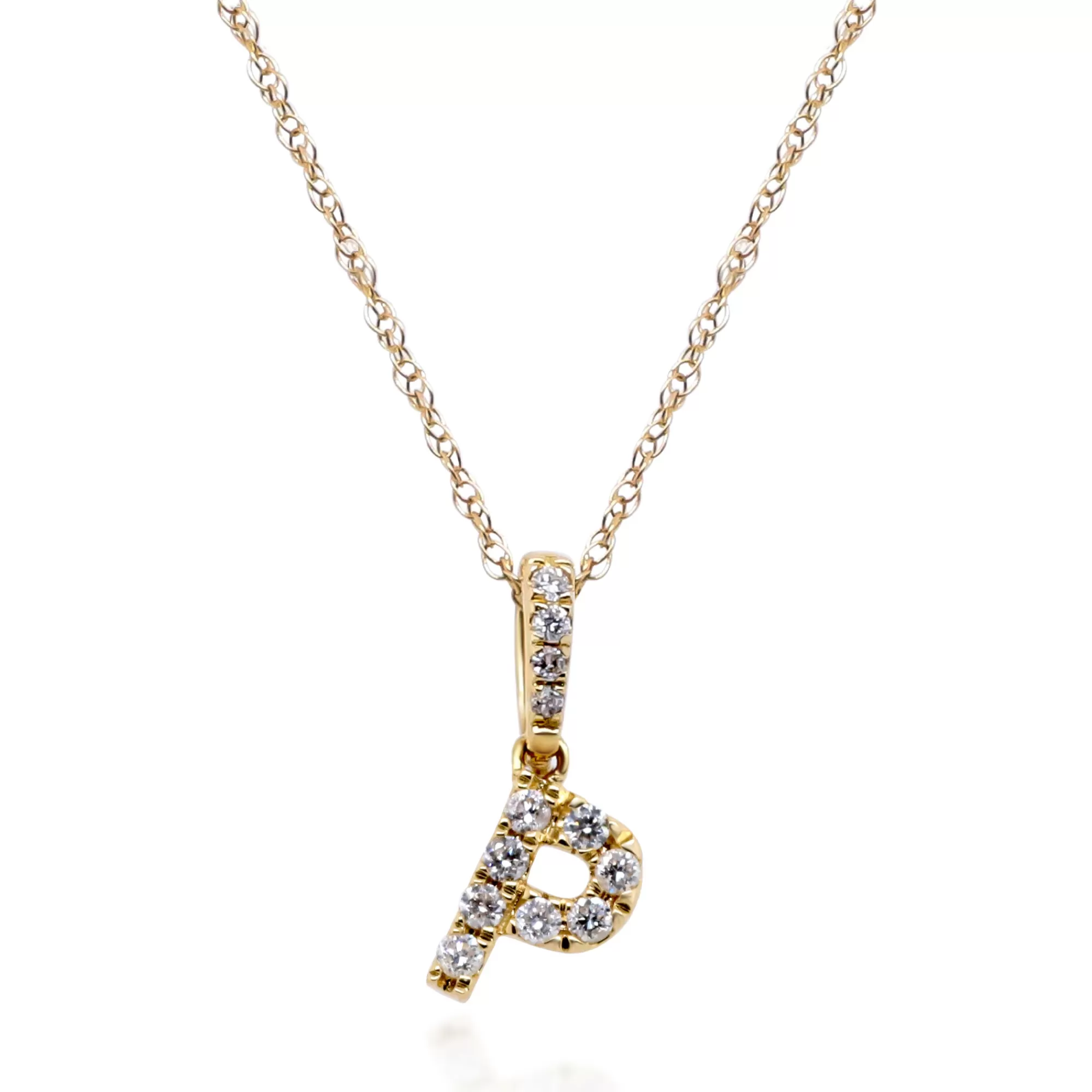 Necklaces & Pendants^* Diamond Initial Pendant In (1/10 Ct. Tw.) 10K Yellow Gold