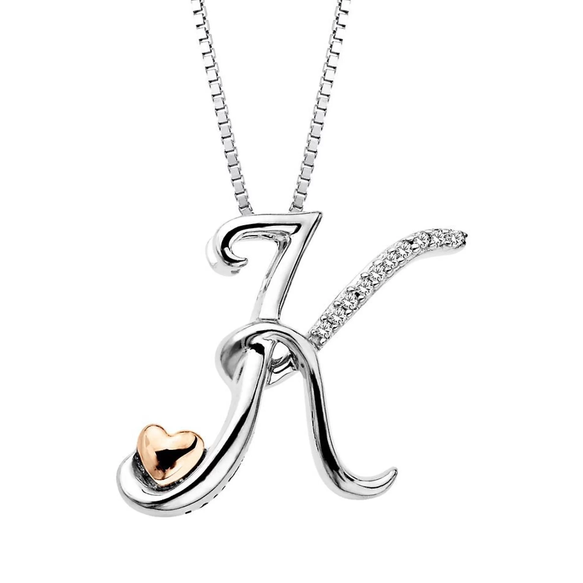 Necklaces & Pendants^I Am Loved Diamond "K" Initial Pendant