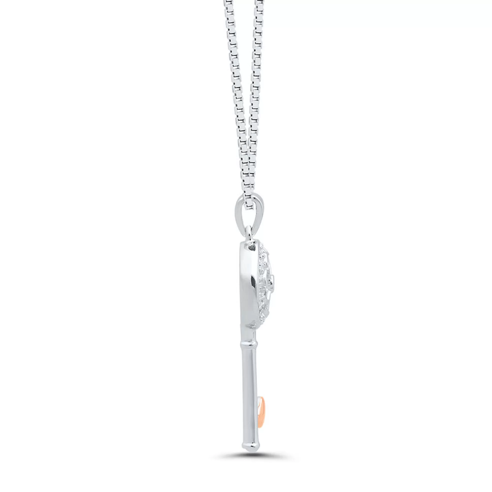 Necklaces & Pendants^I Am Loved Diamond Key Pendant In Sterling Silver