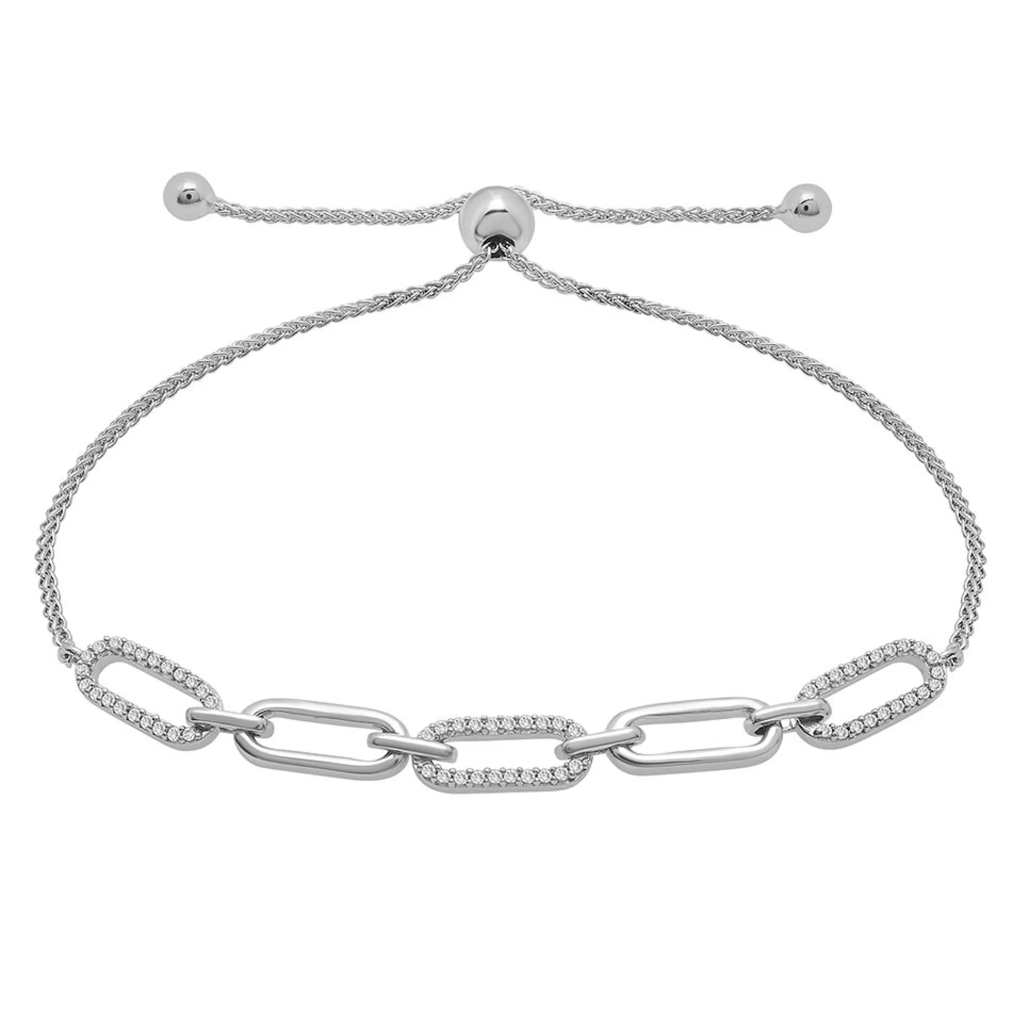 Bracelets^* Diamond Link Bolo Bracelet In Sterling Silver (1/4 Ct. Tw.)