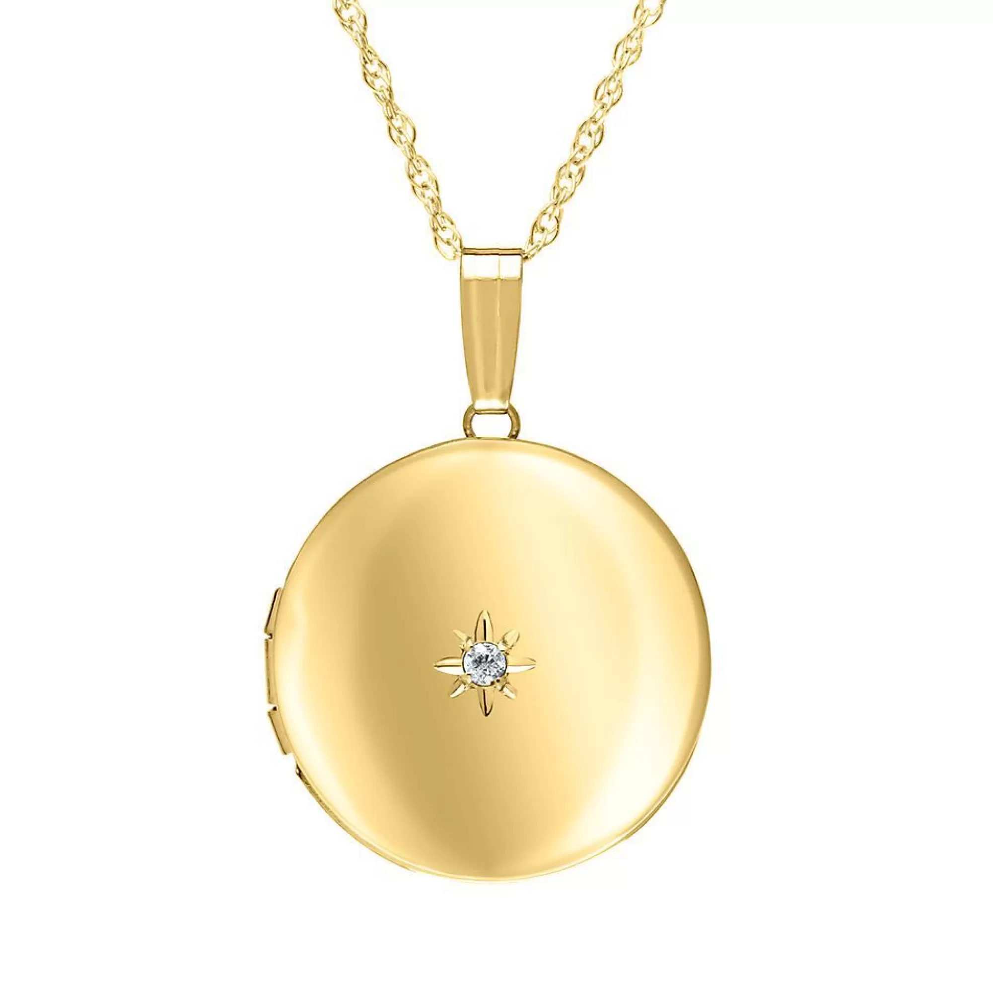 Necklaces & Pendants^* Diamond Locket In 14K Yellow Gold