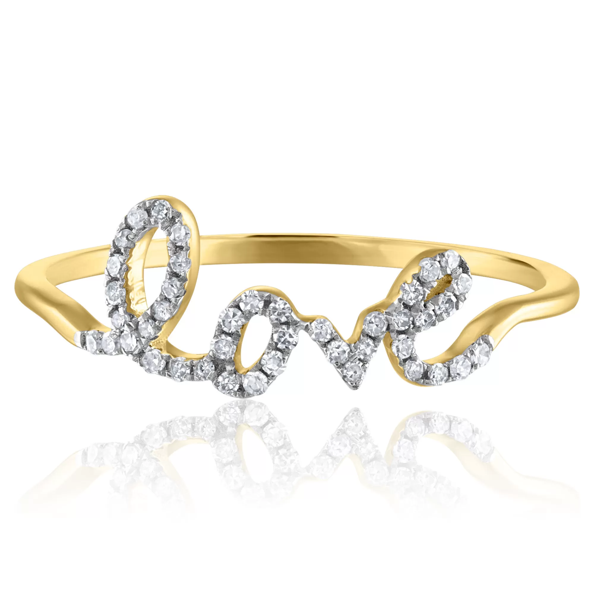 Rings^* Diamond Love Ring In 14K Yellow Gold (1/7 Ct. Tw.)