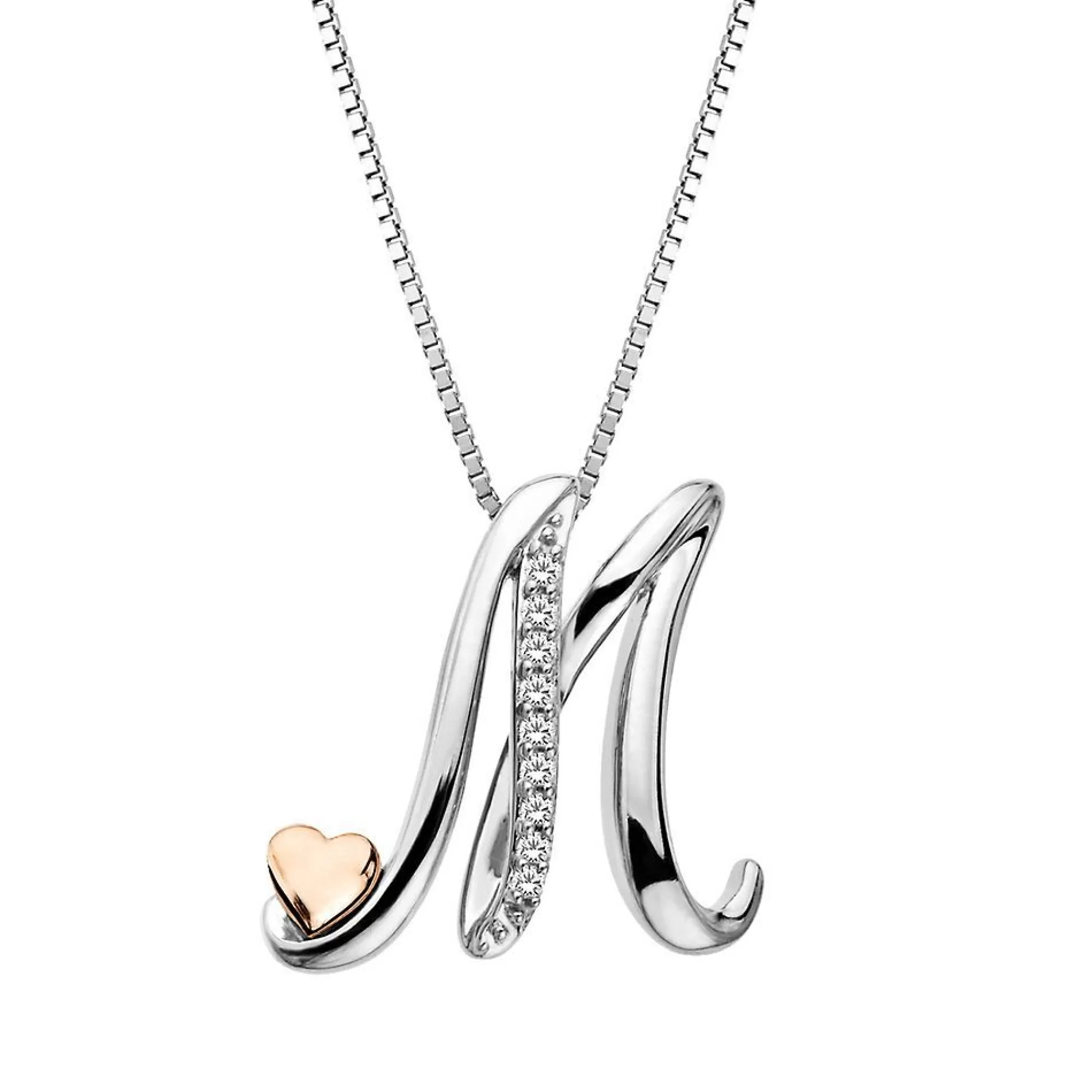 Necklaces & Pendants^I Am Loved Diamond "M" Initial Necklace