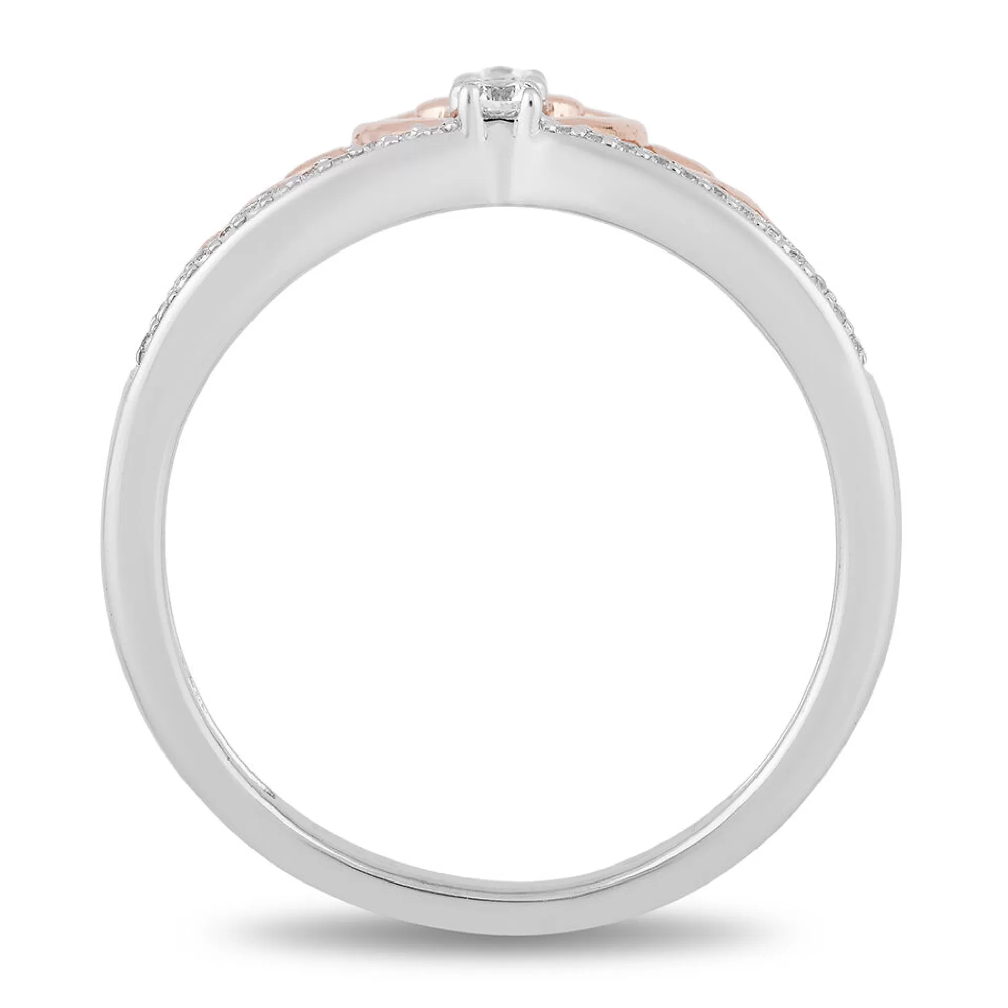 Rings^Enchanted Disney Diamond Majestic Princess Ring In Sterling Silver & 10K Rose Gold (1/10 Ct. Tw.)
