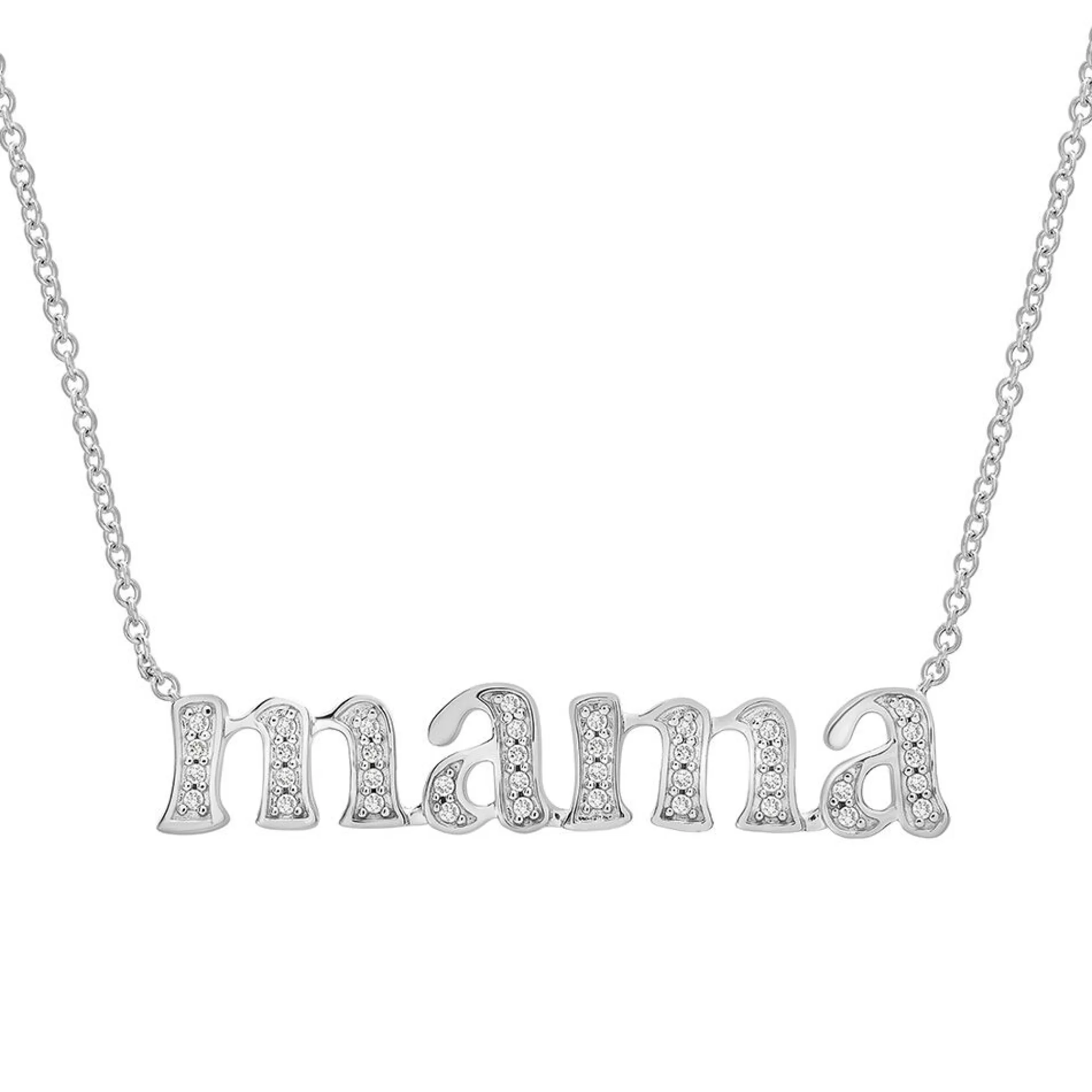 Necklaces & Pendants^* Diamond "Mama" Necklace In Sterling Silver (1/7 Ct. Tw.)