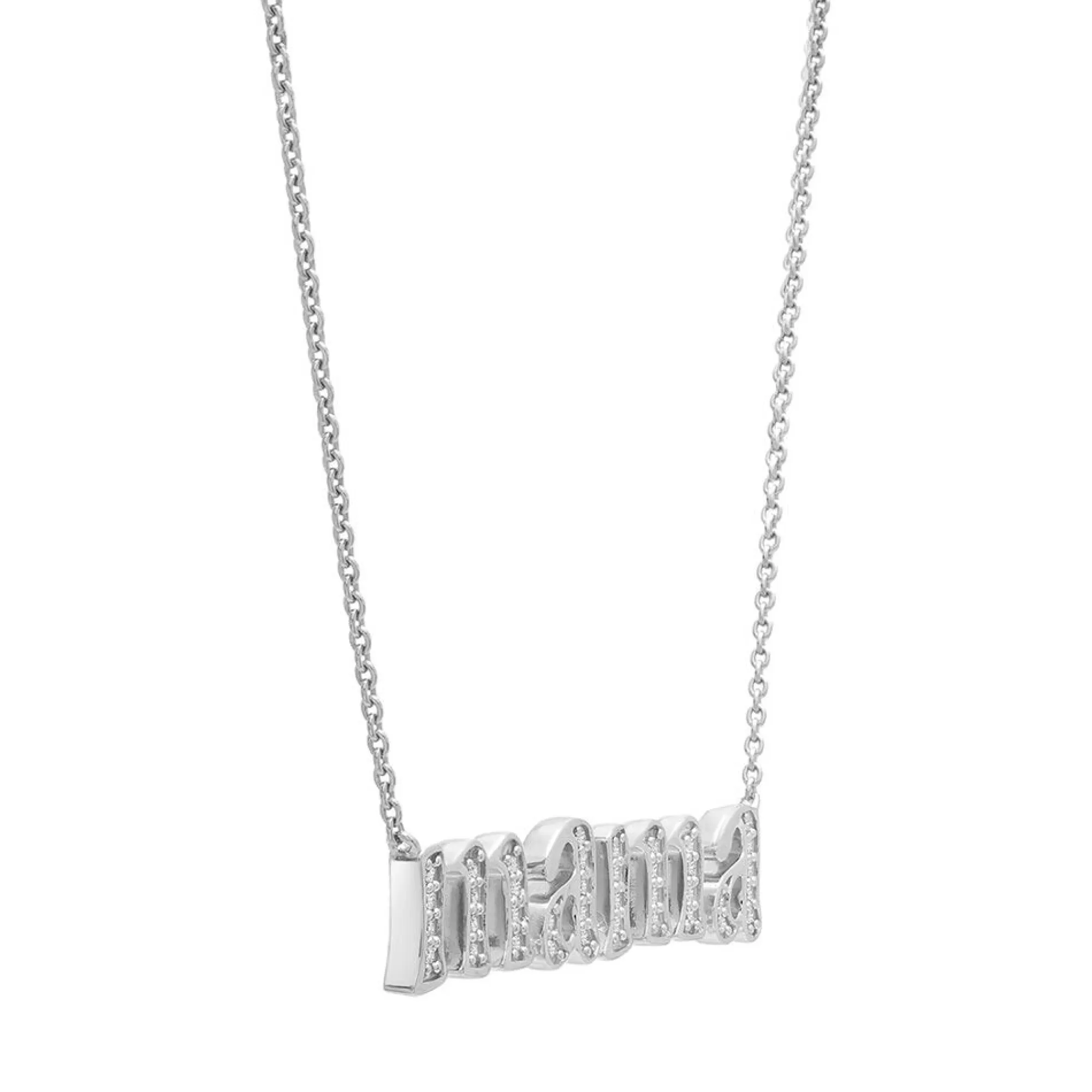 Necklaces & Pendants^* Diamond "Mama" Necklace In Sterling Silver (1/7 Ct. Tw.)