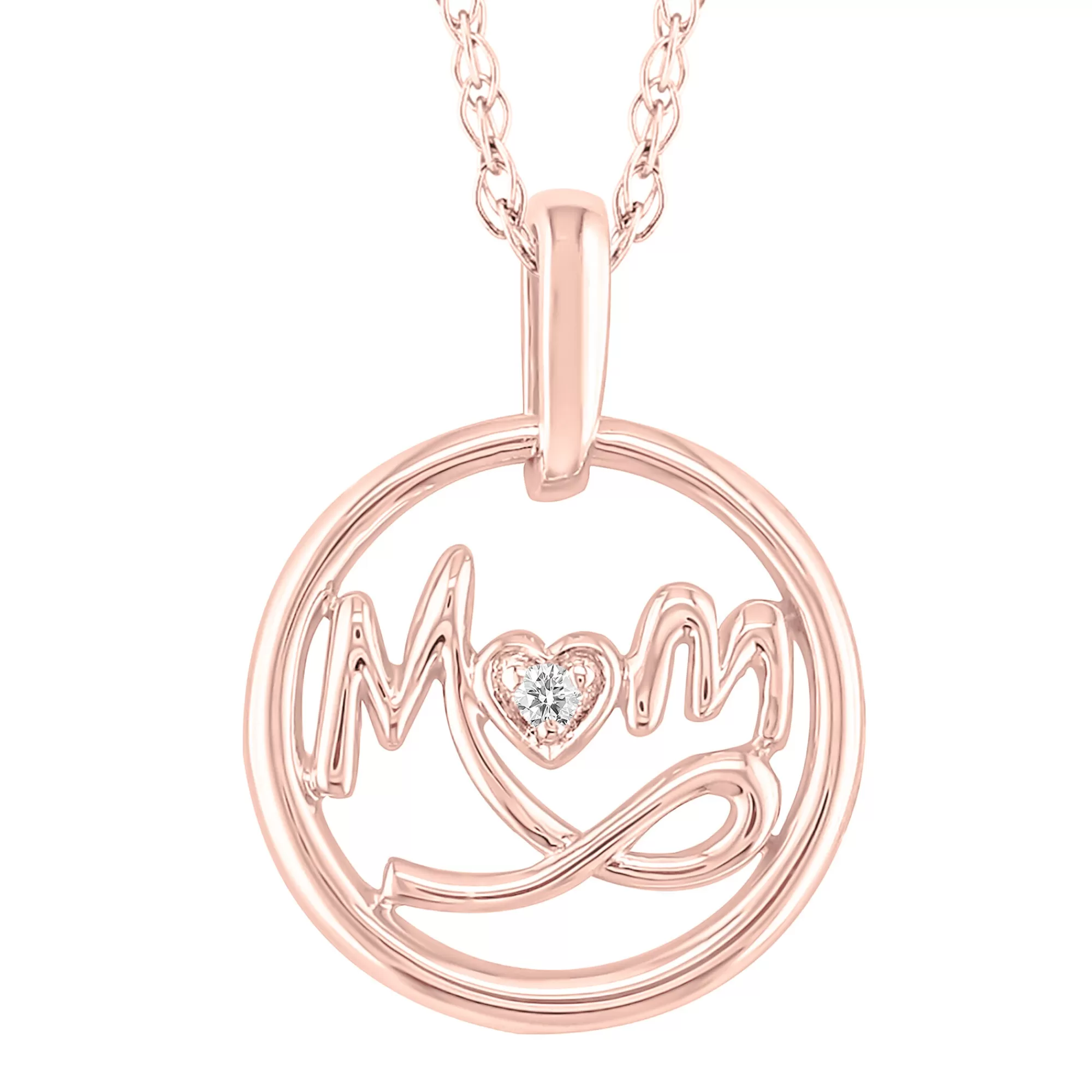 Necklaces & Pendants^* Diamond "Mom" Pendant In 10K Rose Gold