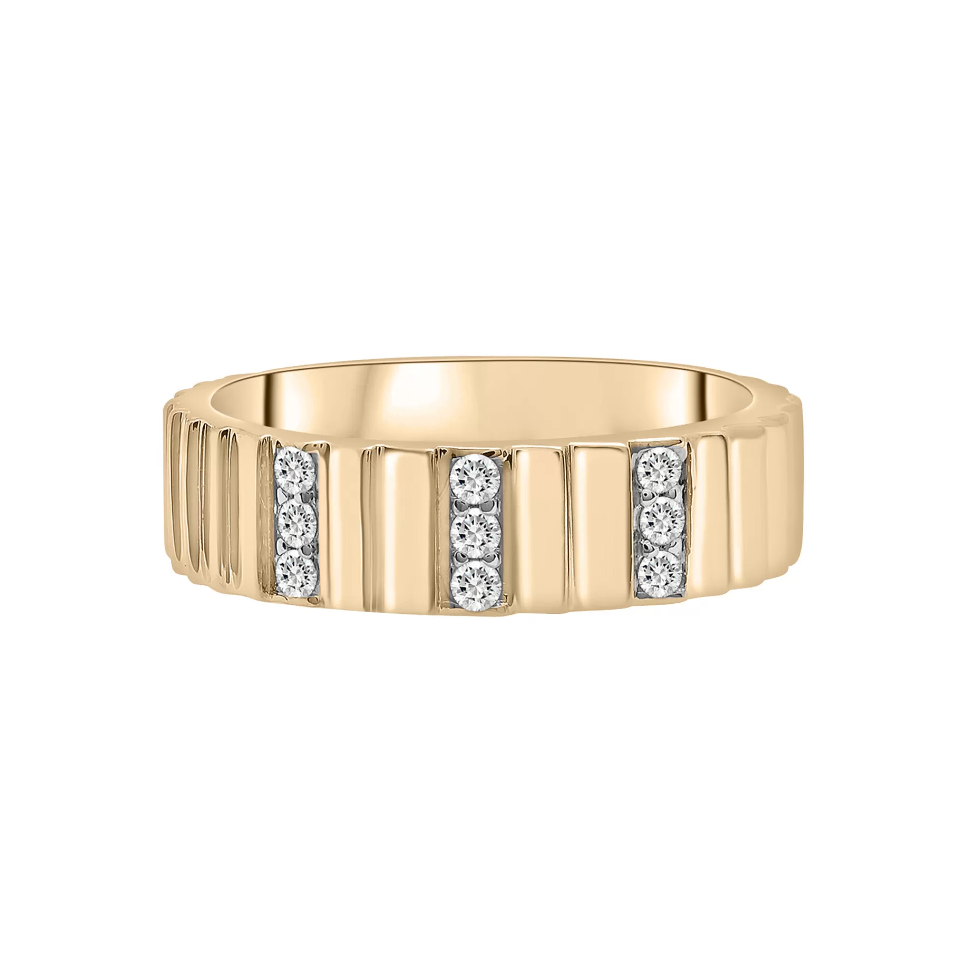 Rings^Laure by Aurate Diamond Multi-Row Ribbed Ring In Vermeil (1/7 Ct. Tw.)