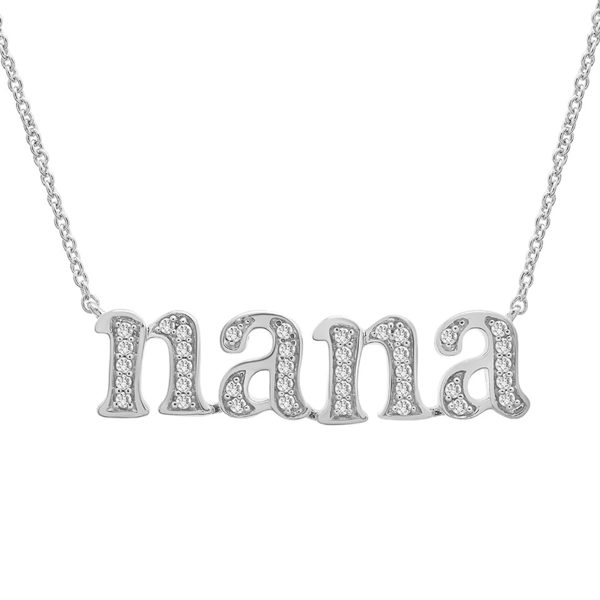 Necklaces & Pendants^* Diamond "Nana" Necklace In Sterling Silver (1/7 Ct. Tw.)