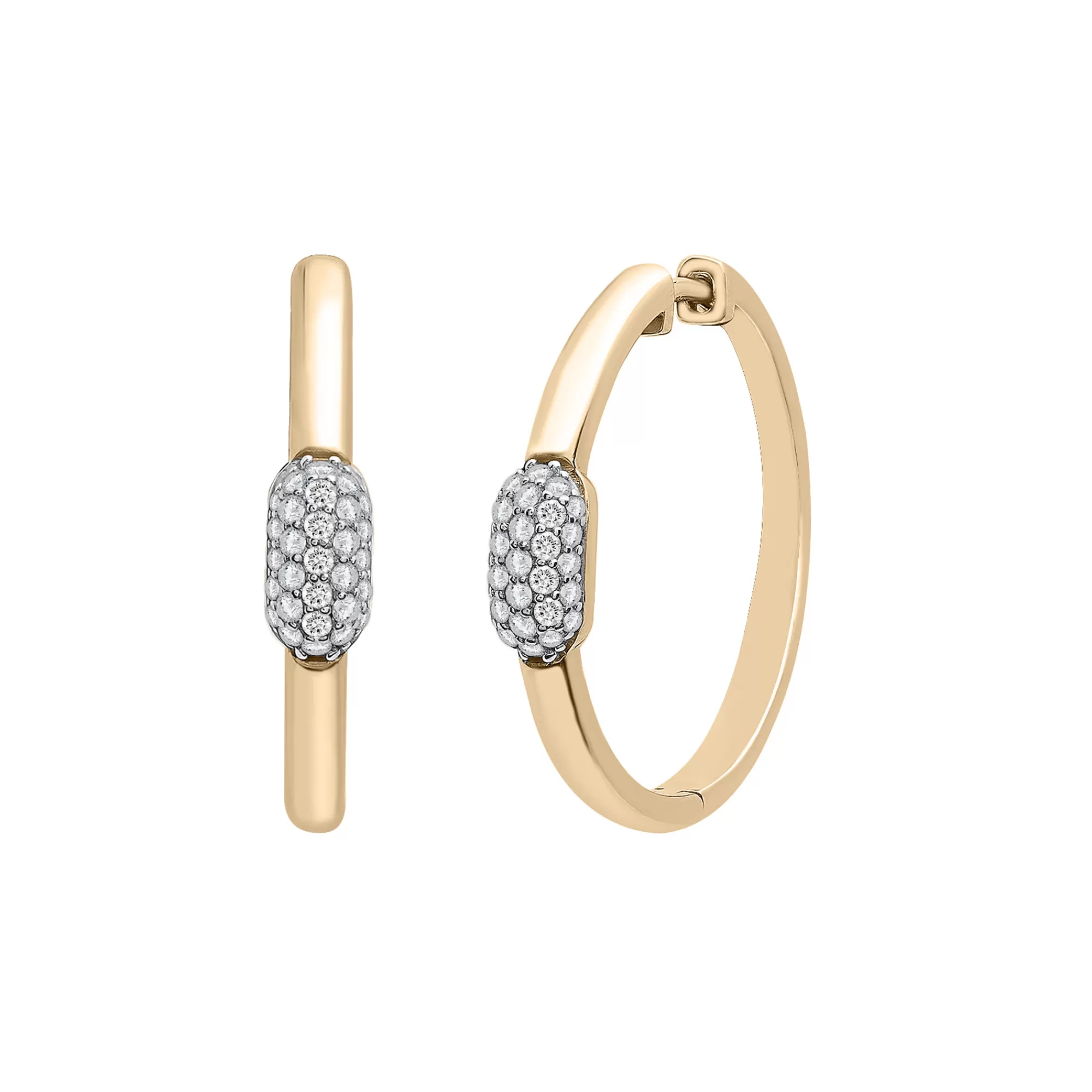 Earrings^Laure by Aurate Diamond Oval Cluster Hoop Earrings In Vermeil (1/5 Ct. Tw.)