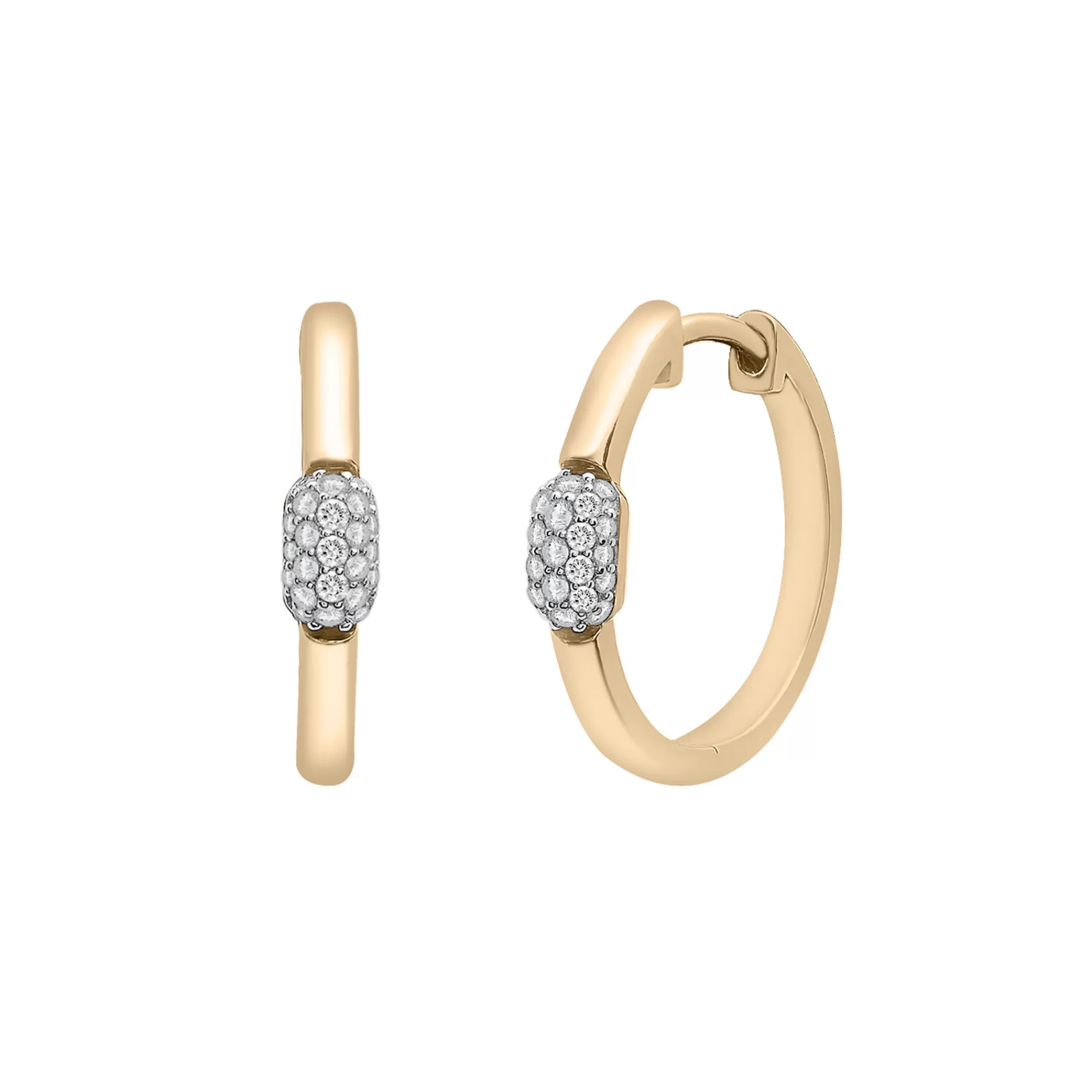 Earrings^Laure by Aurate Diamond Oval Cluster Hoop Earrings In Vermeil (1/3 Ct. Tw.)