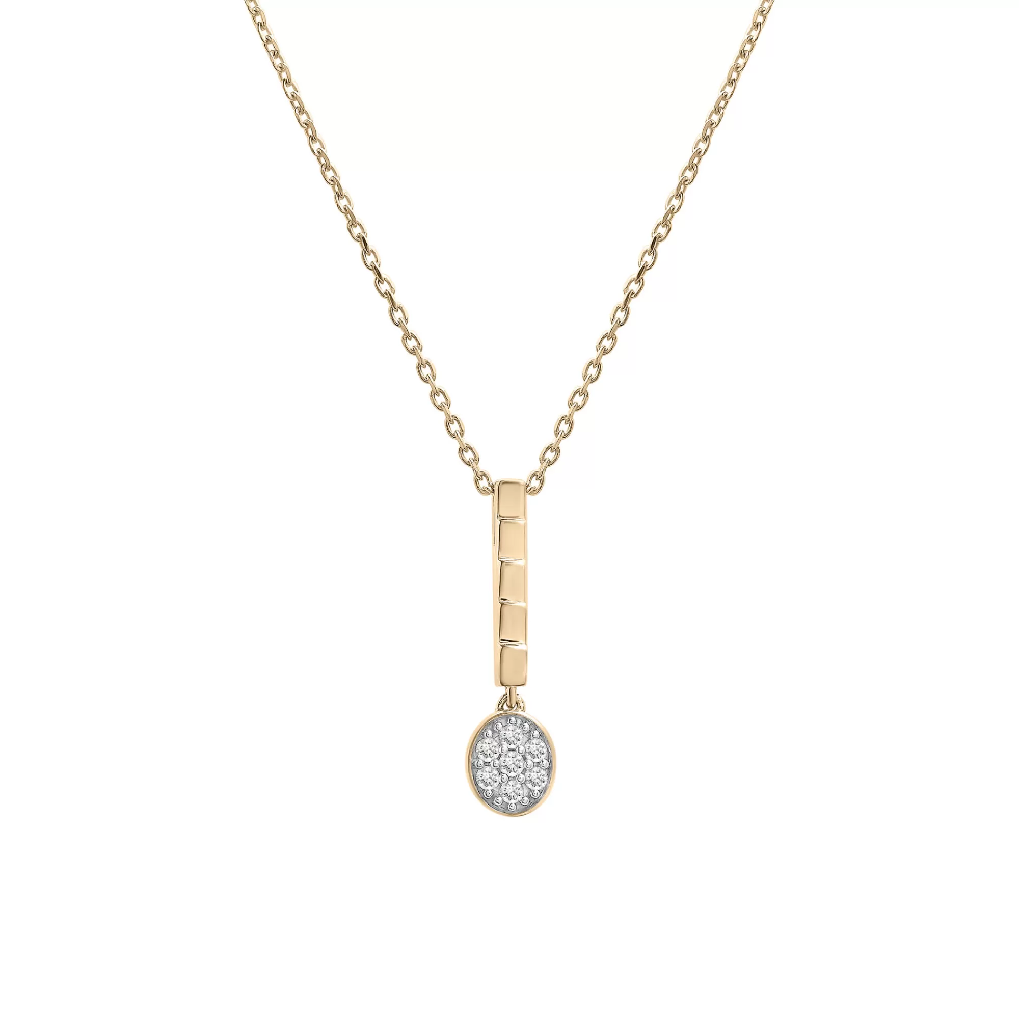 Necklaces & Pendants^Laure by Aurate Diamond Oval Cluster Ribbed Drop Pendant In Vermeil (1/10 Ct. Tw.)