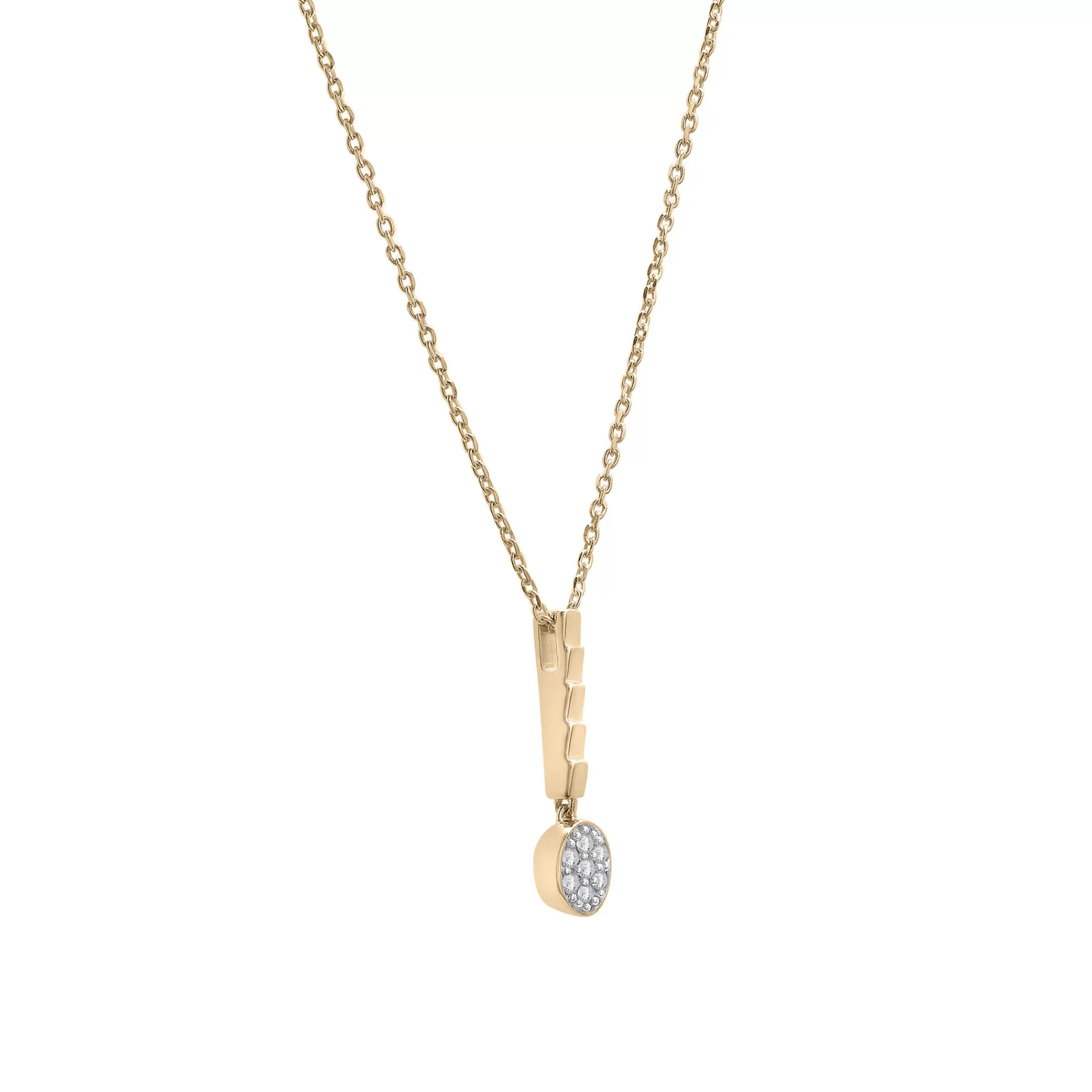 Necklaces & Pendants^Laure by Aurate Diamond Oval Cluster Ribbed Drop Pendant In Vermeil (1/10 Ct. Tw.)
