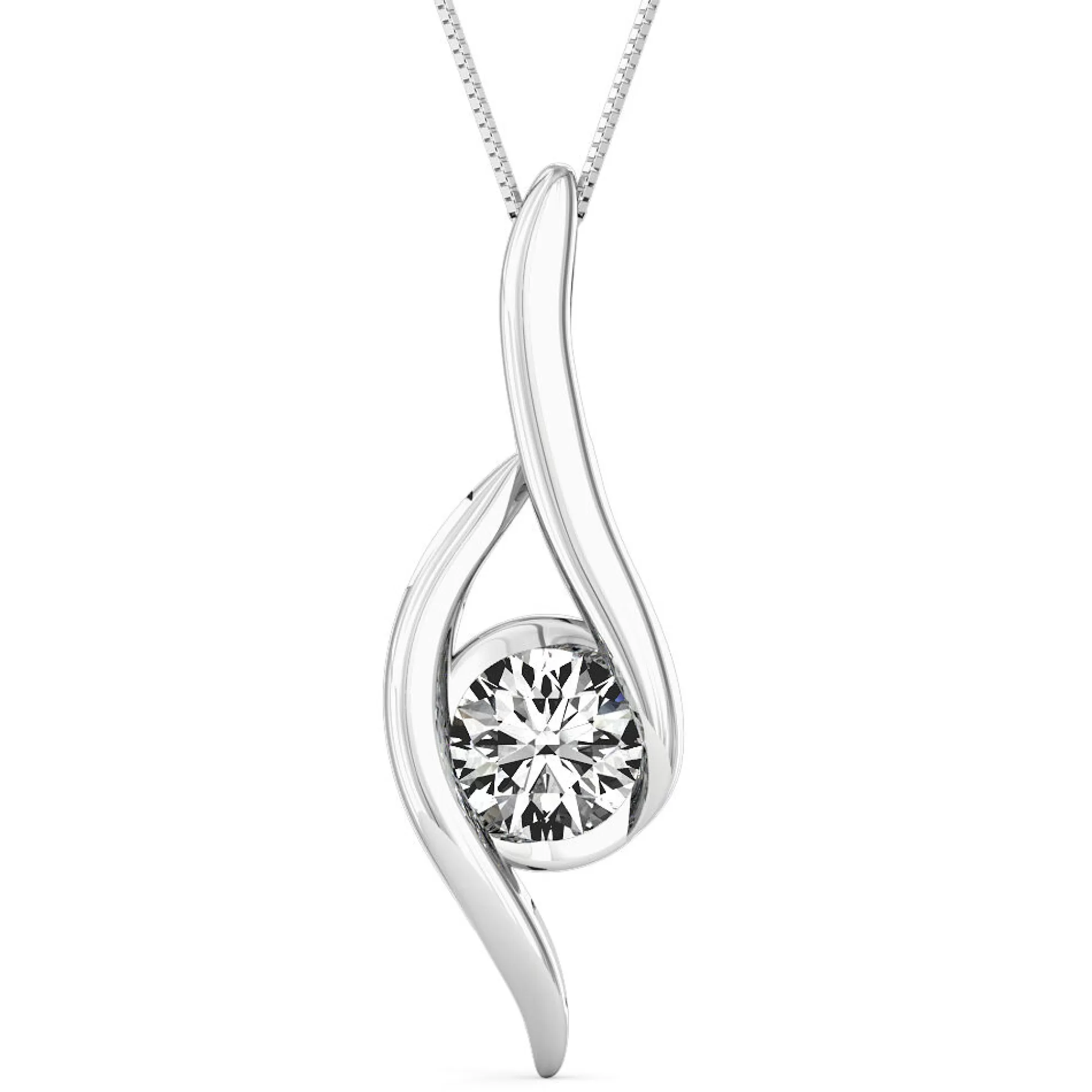 Necklaces & Pendants^Sirena® Diamond Pendant Swirl In 14K White Gold (1/8 Ct. Tw.)