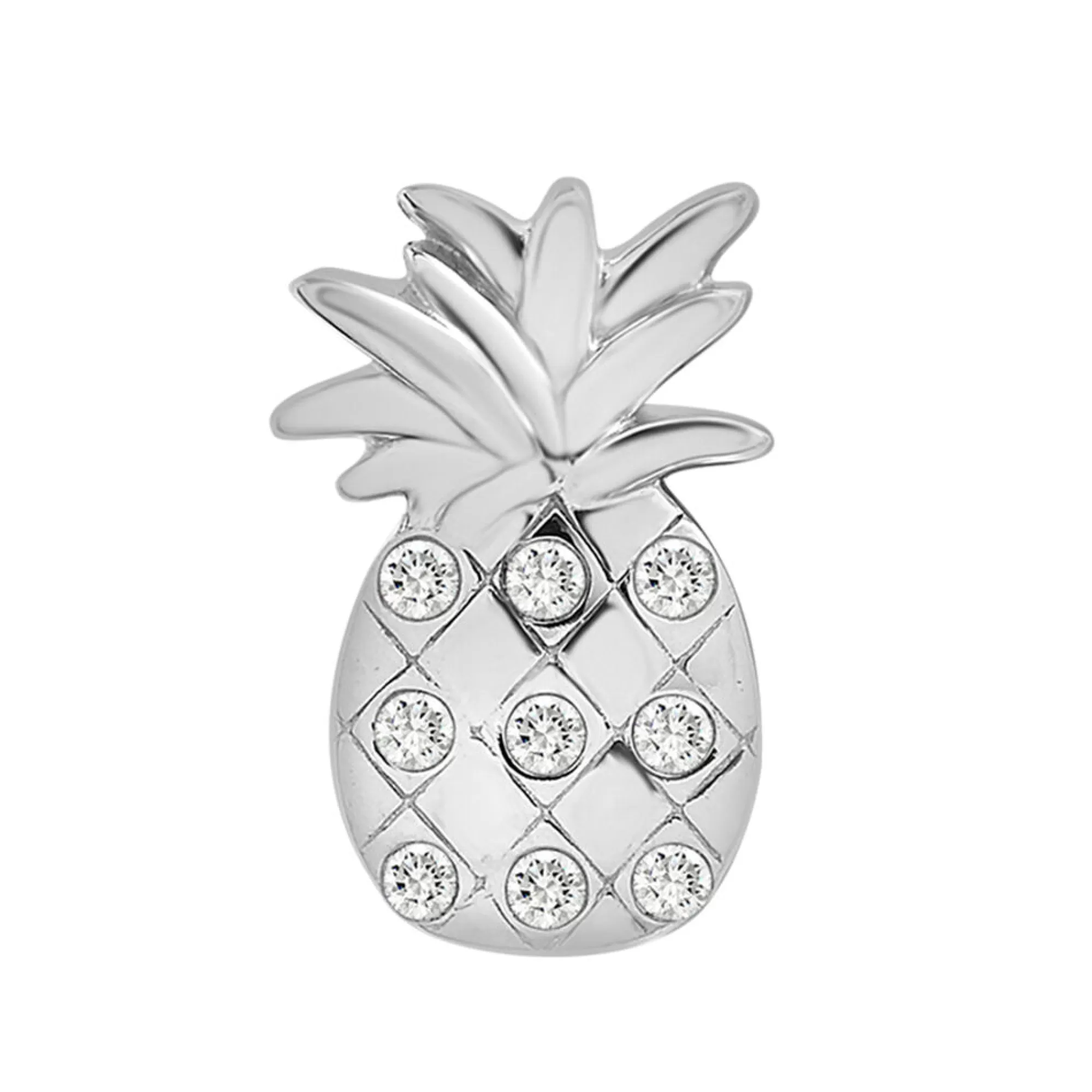 Earrings^Layering & Stacking Diamond Pineapple Single Stud Earring In 10K White Gold