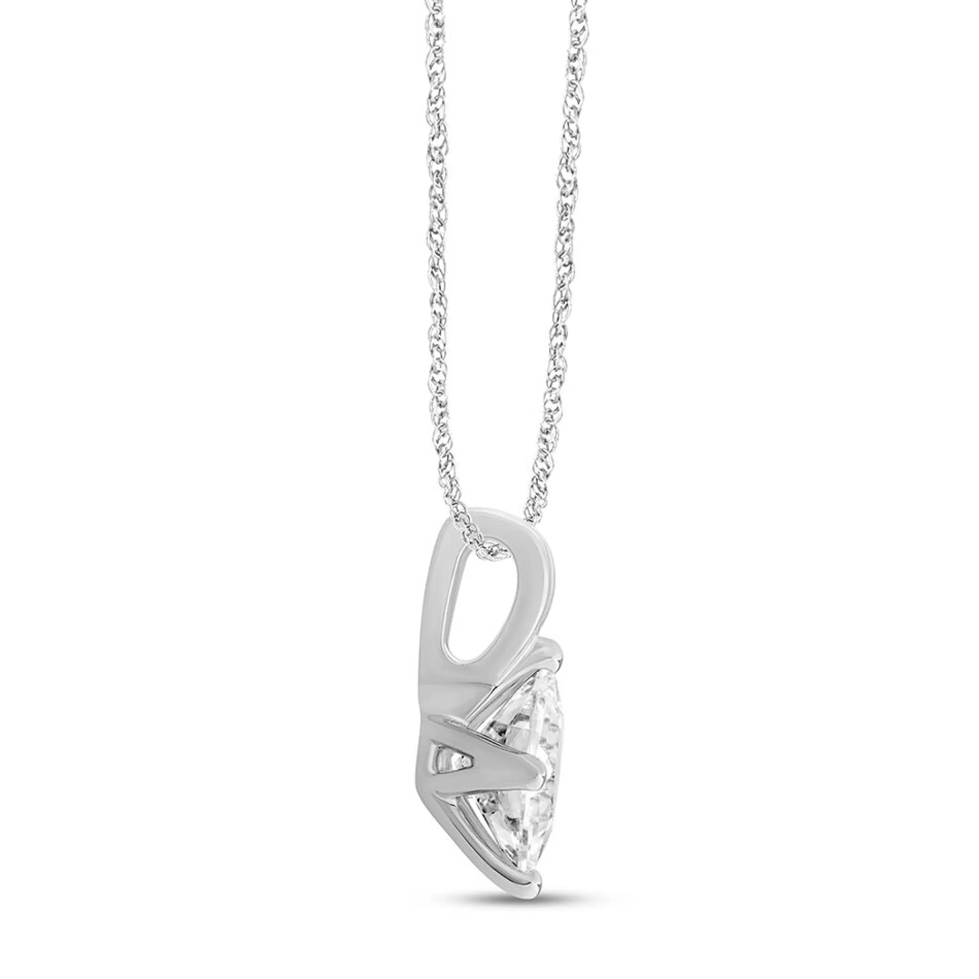 Necklaces & Pendants^Radiant Star Cut by Light Heart Diamond Princess-Cut Solitaire In 14K White Gold (1/2 Ctw.)