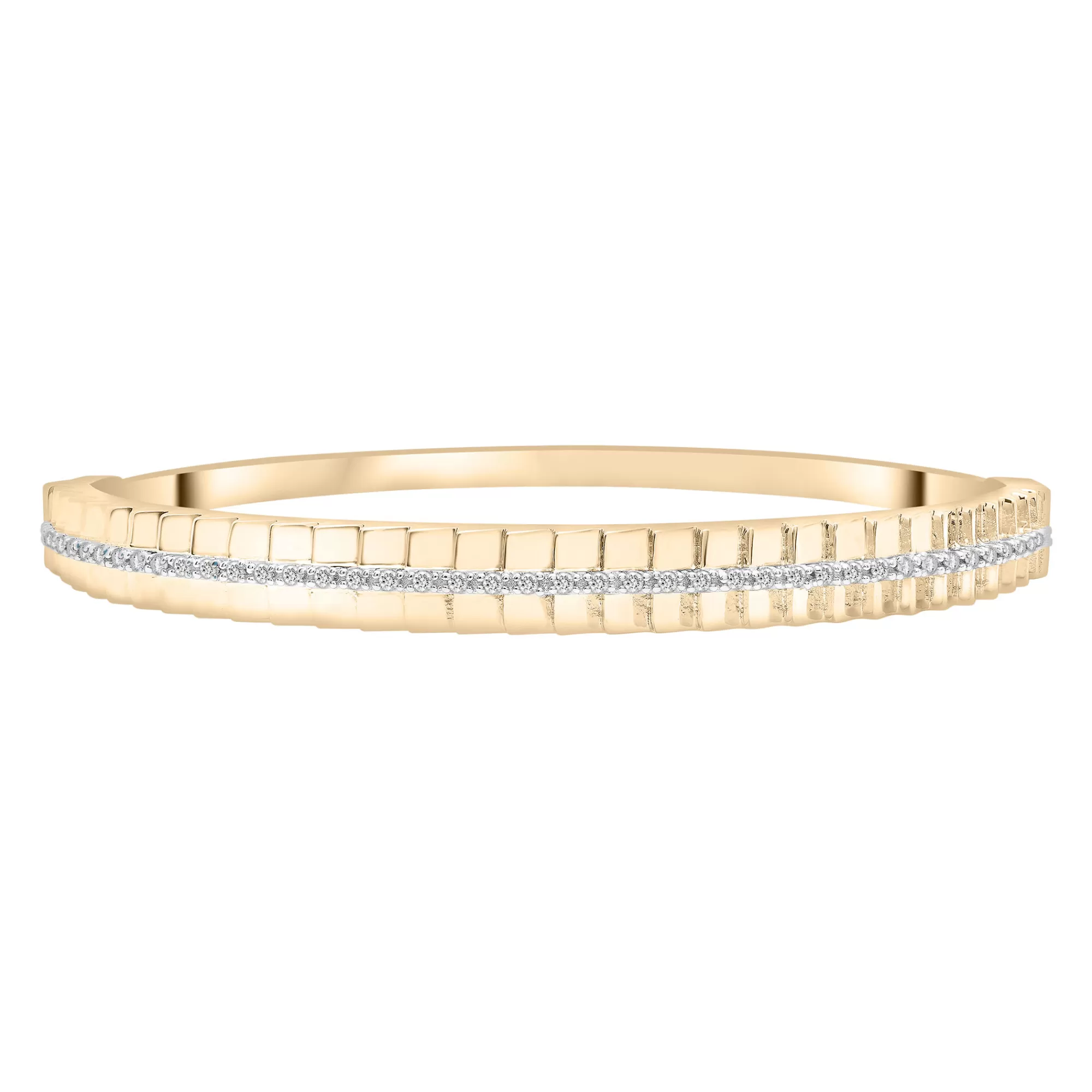 Bracelets^Laure by Aurate Diamond Ribbed Bangle Bracelet In Vermeil 6.5" (1/3 Ct. Tw.)