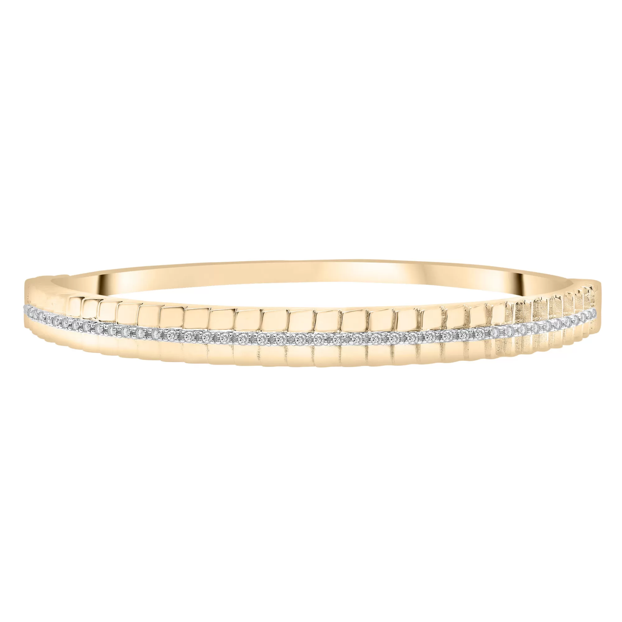 Bracelets^Laure by Aurate Diamond Ribbed Bangle Bracelet In Vermeil 7" (1/3 Ct. Tw.),