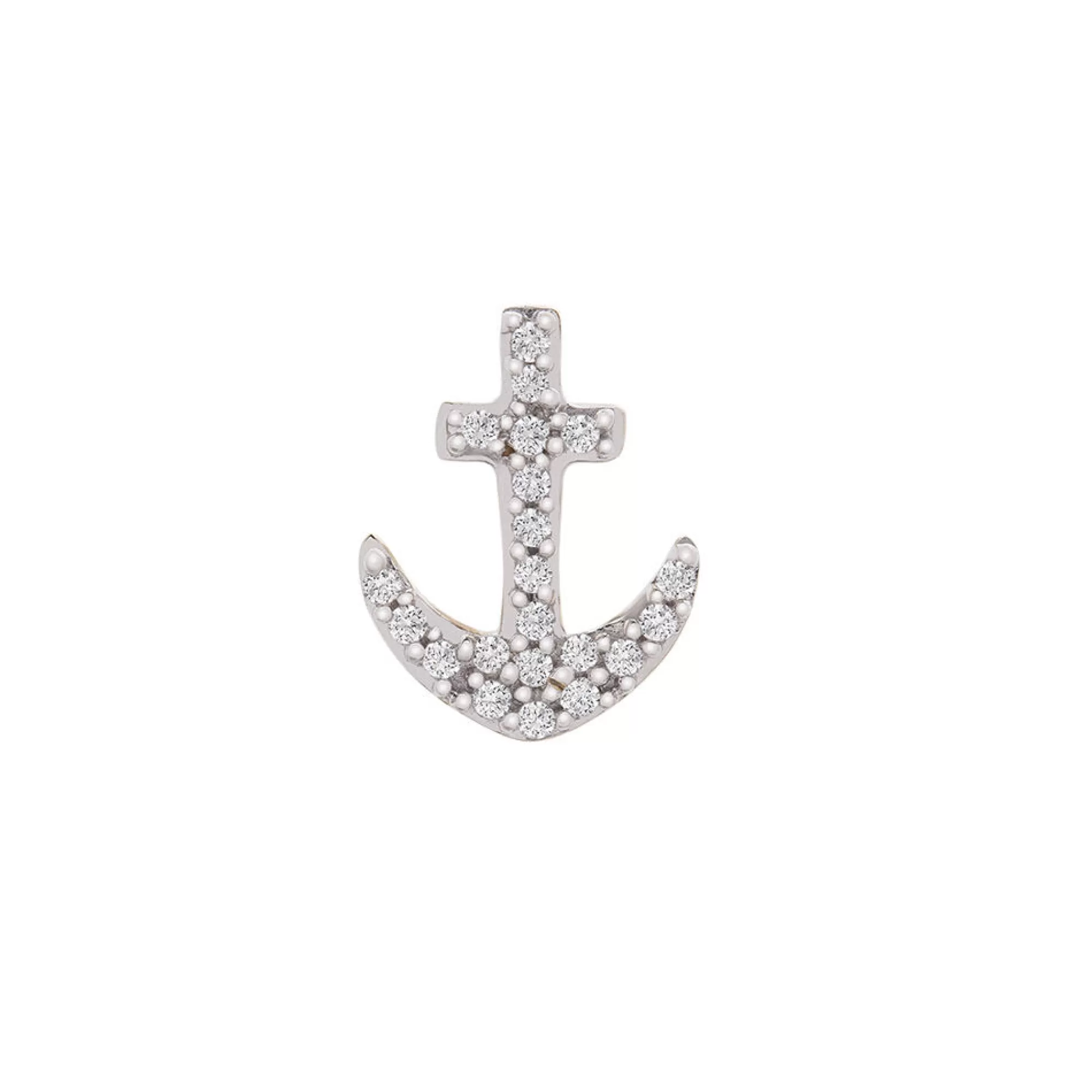 Earrings^Layering & Stacking Diamond Single Stud Anchor Earring In 10K Yellow Gold