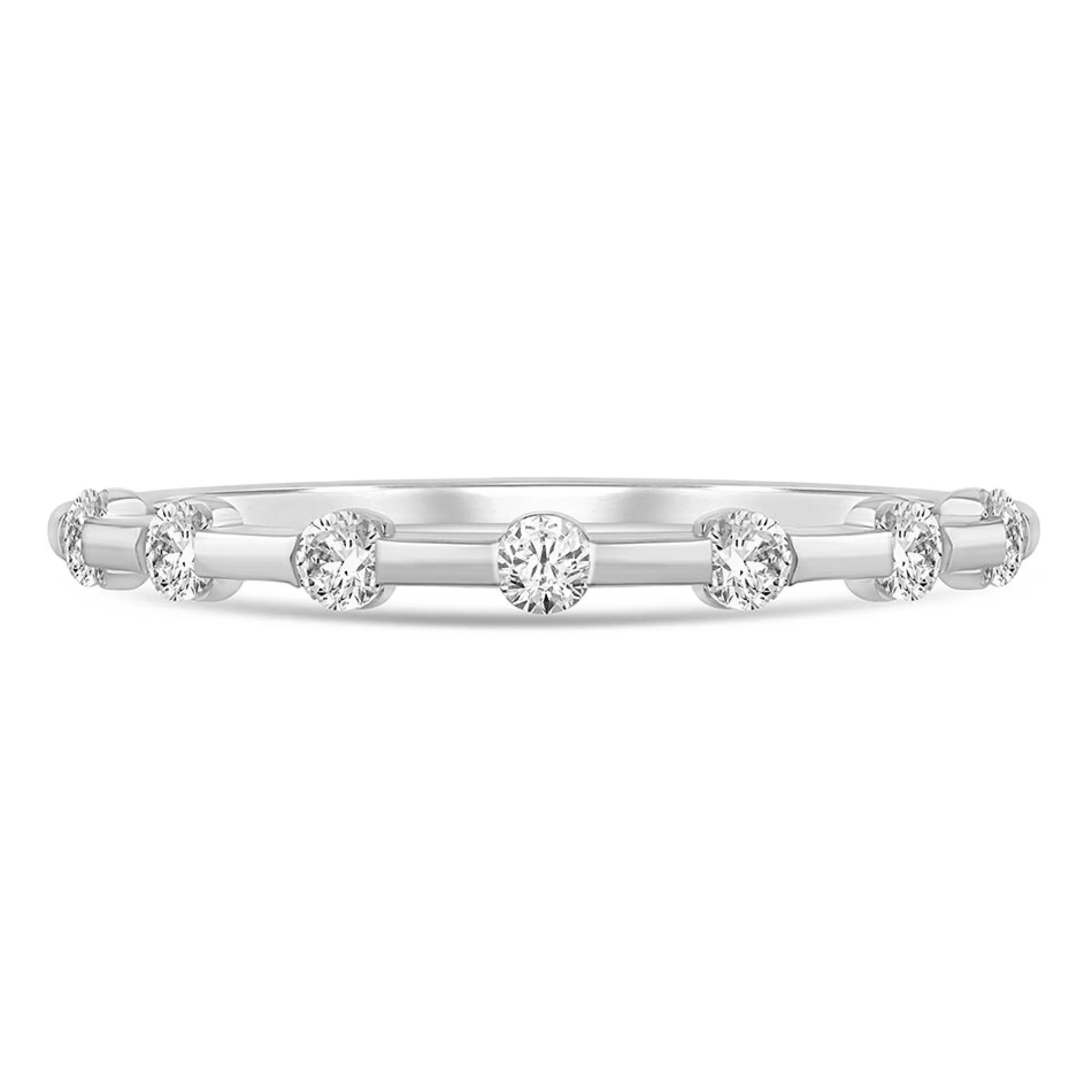 Rings^Layering & Stacking Diamond Stack Band In 10K White Gold (1/4 Ct. Tw.)