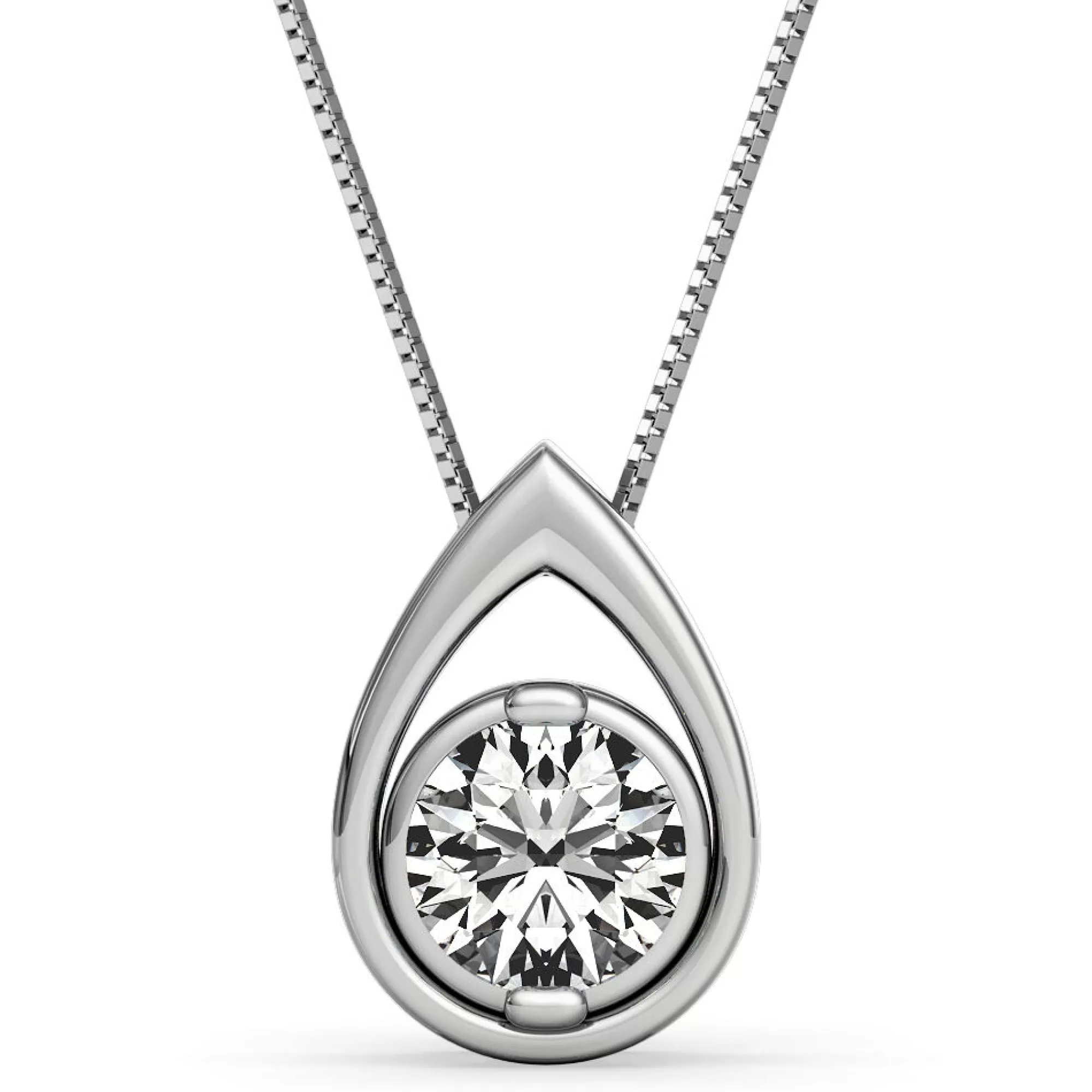 Necklaces & Pendants^Sirena® Diamond Teardrop Pendant In 14K White Gold (1/10 Ct. Tw.)