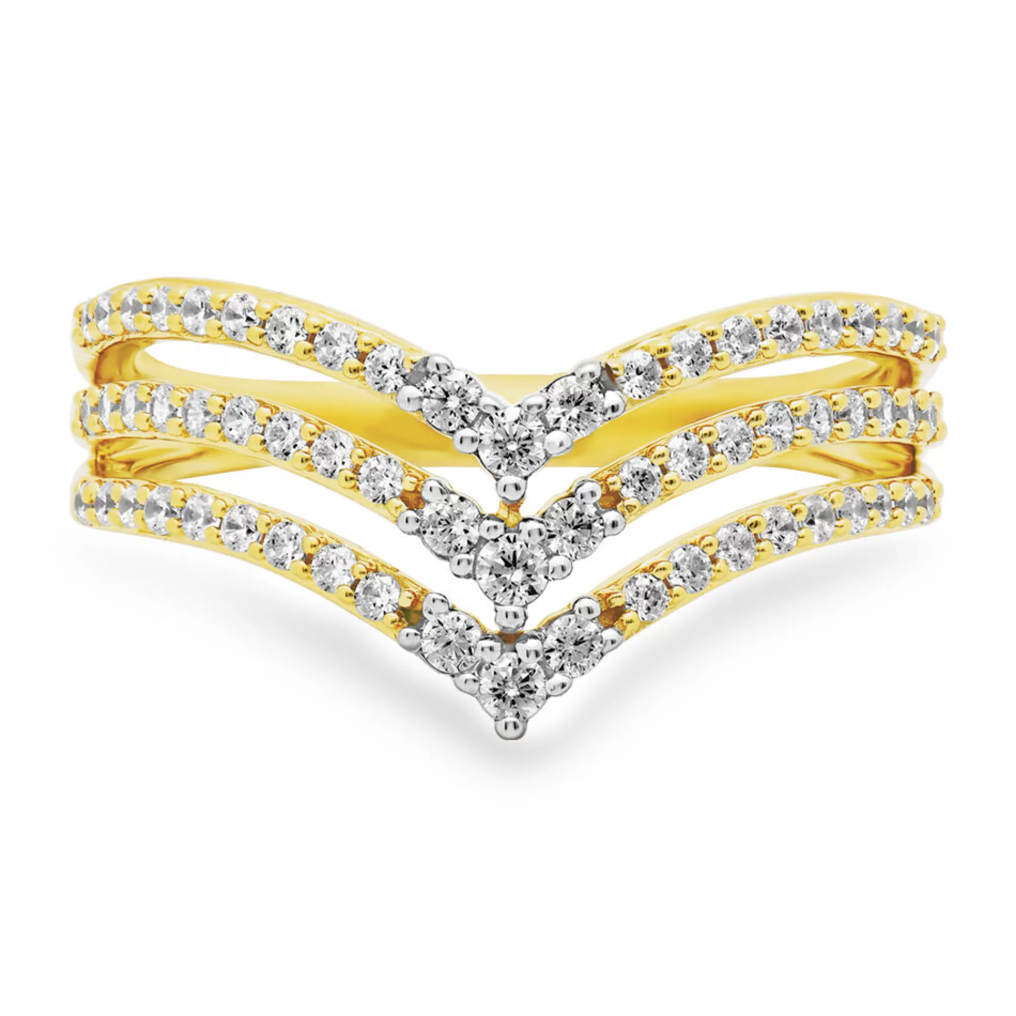 Rings^* Diamond Triple Chevron Ring In 10Ky (1/2 Ct. Tw.)