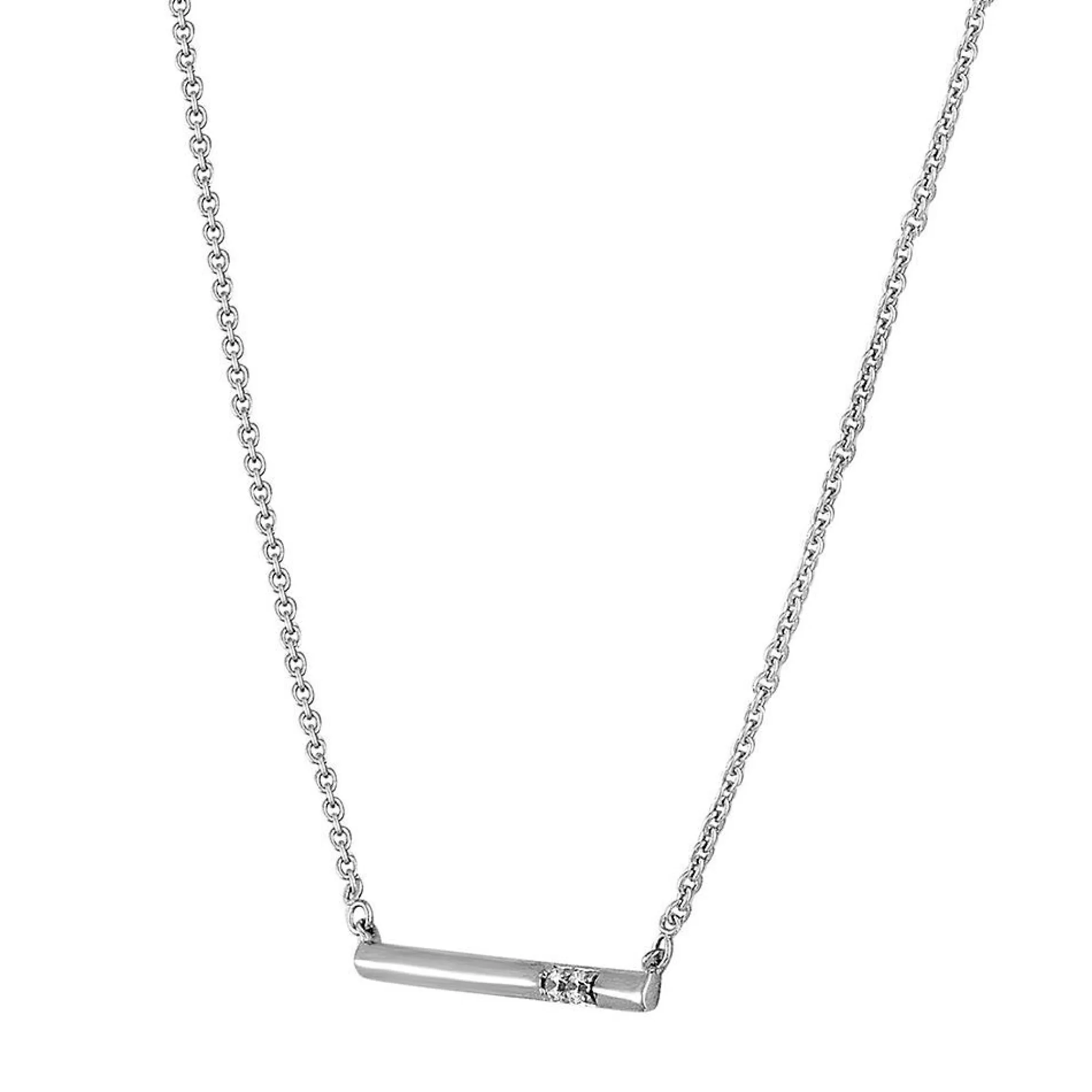 Necklaces & Pendants^* Diamond Two-Stone Bar Necklace In Sterling Silver