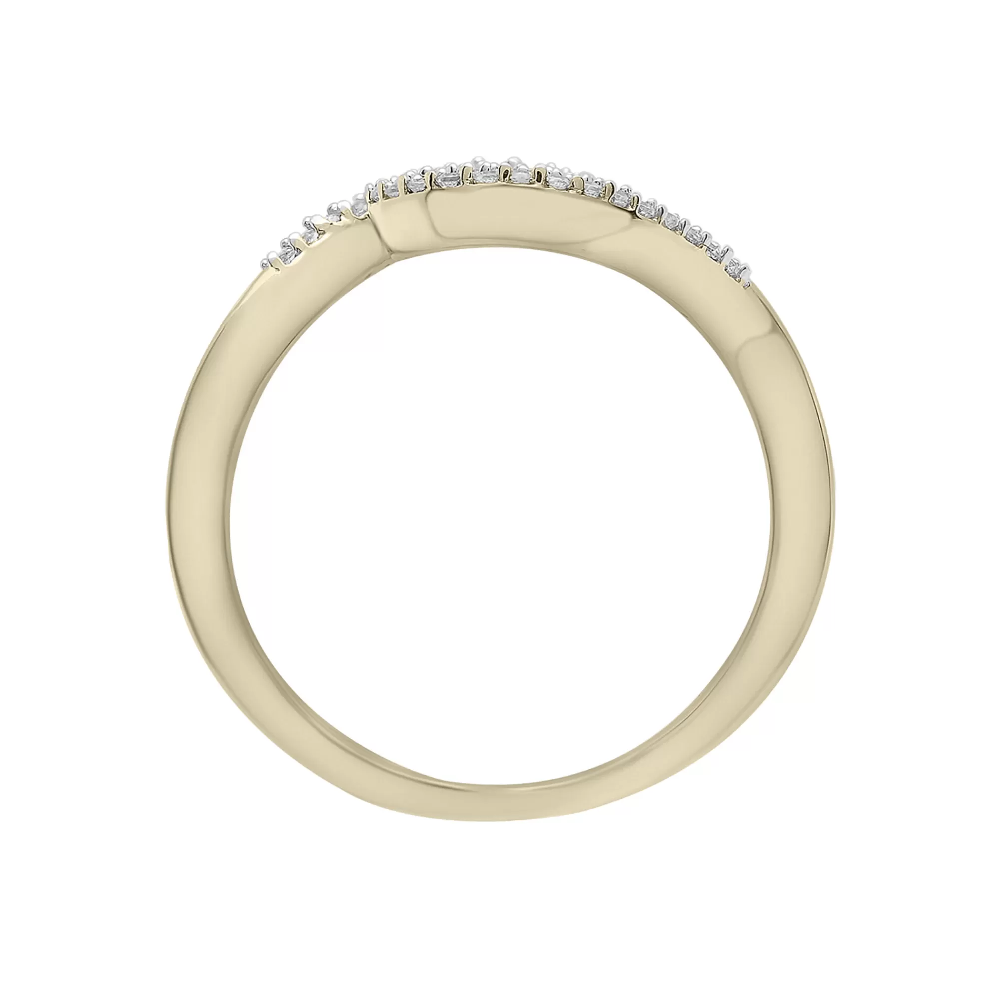 Rings^* Diamond Wave Ring In 10K Yellow Gold (1/7 Ct. Tw.)