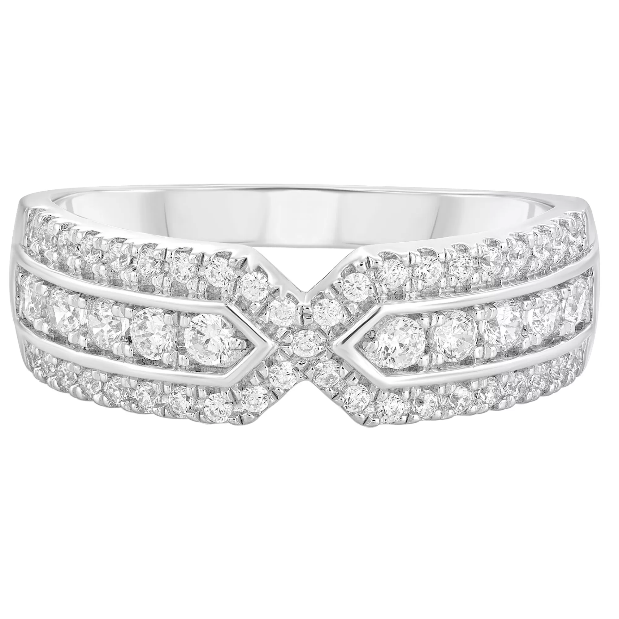 Rings^* Diamond X Band In 10K White Gold (1/2 Ct. Tw.)