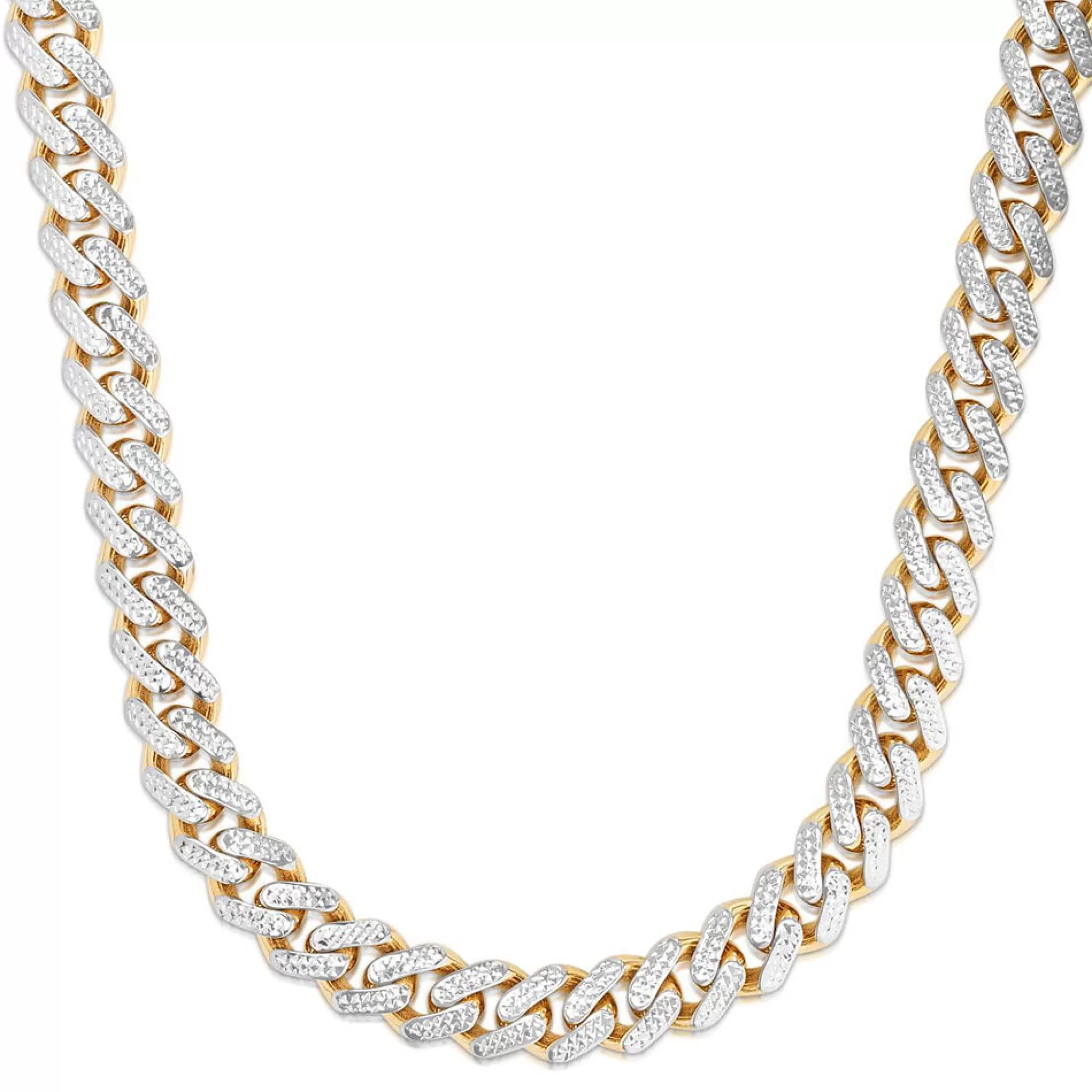 Necklaces & Pendants^* Diamond-Cut Cuban Link Chain In 14K Yellow & White Gold, 24"