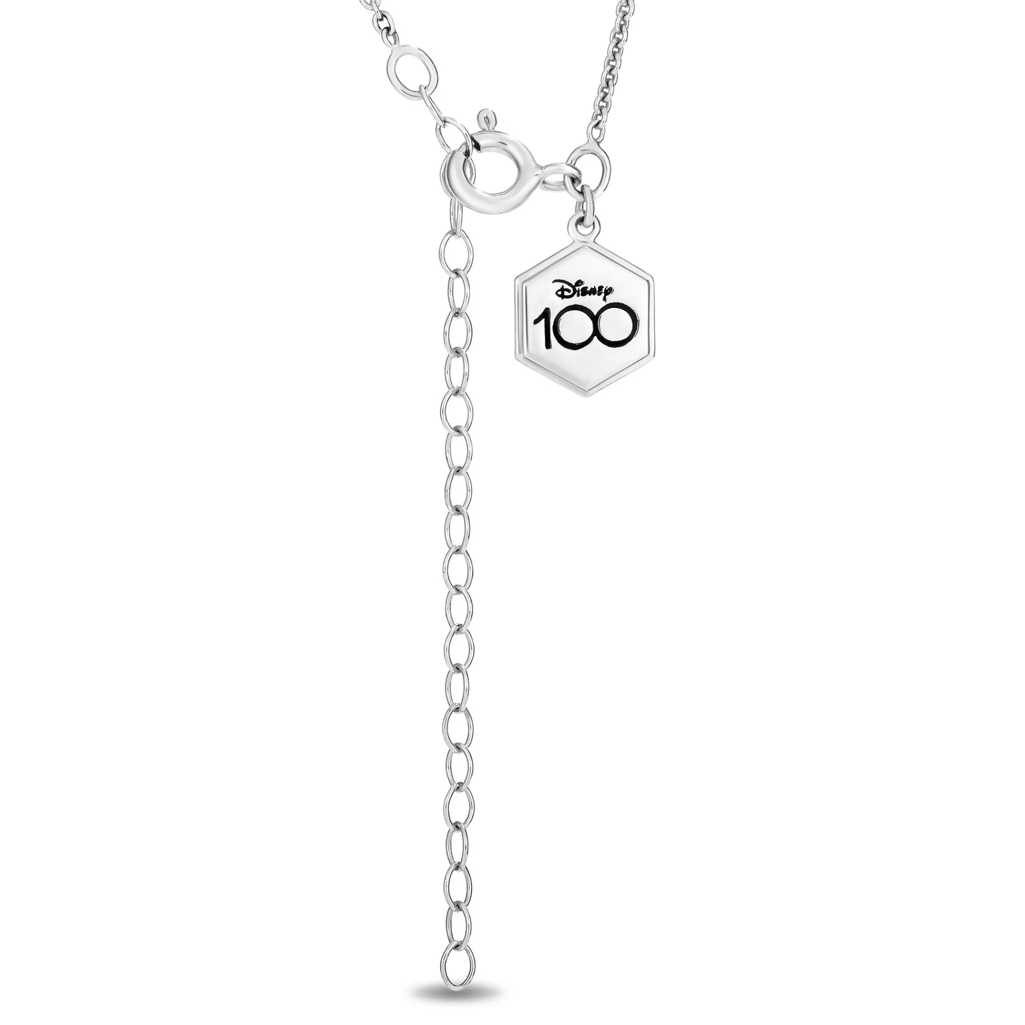Necklaces & Pendants^Enchanted Disney Disney 100Th Anniversary Diamond And White Quartz Castle Centennial Pendant In Sterling Silver (1/7 Ct. Tw.)