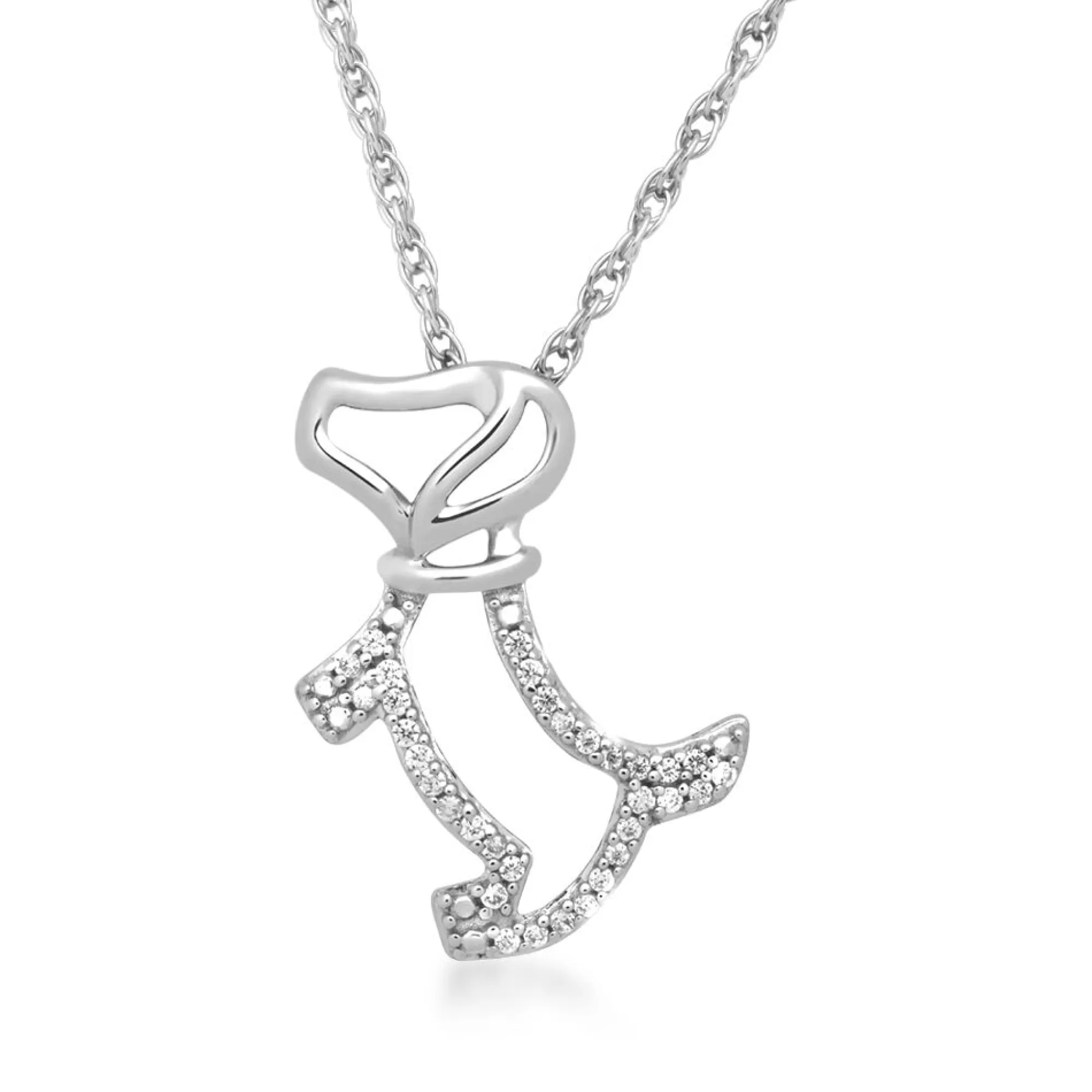 Necklaces & Pendants^* Dog Pendant With Diamond Accents In Sterling Silver