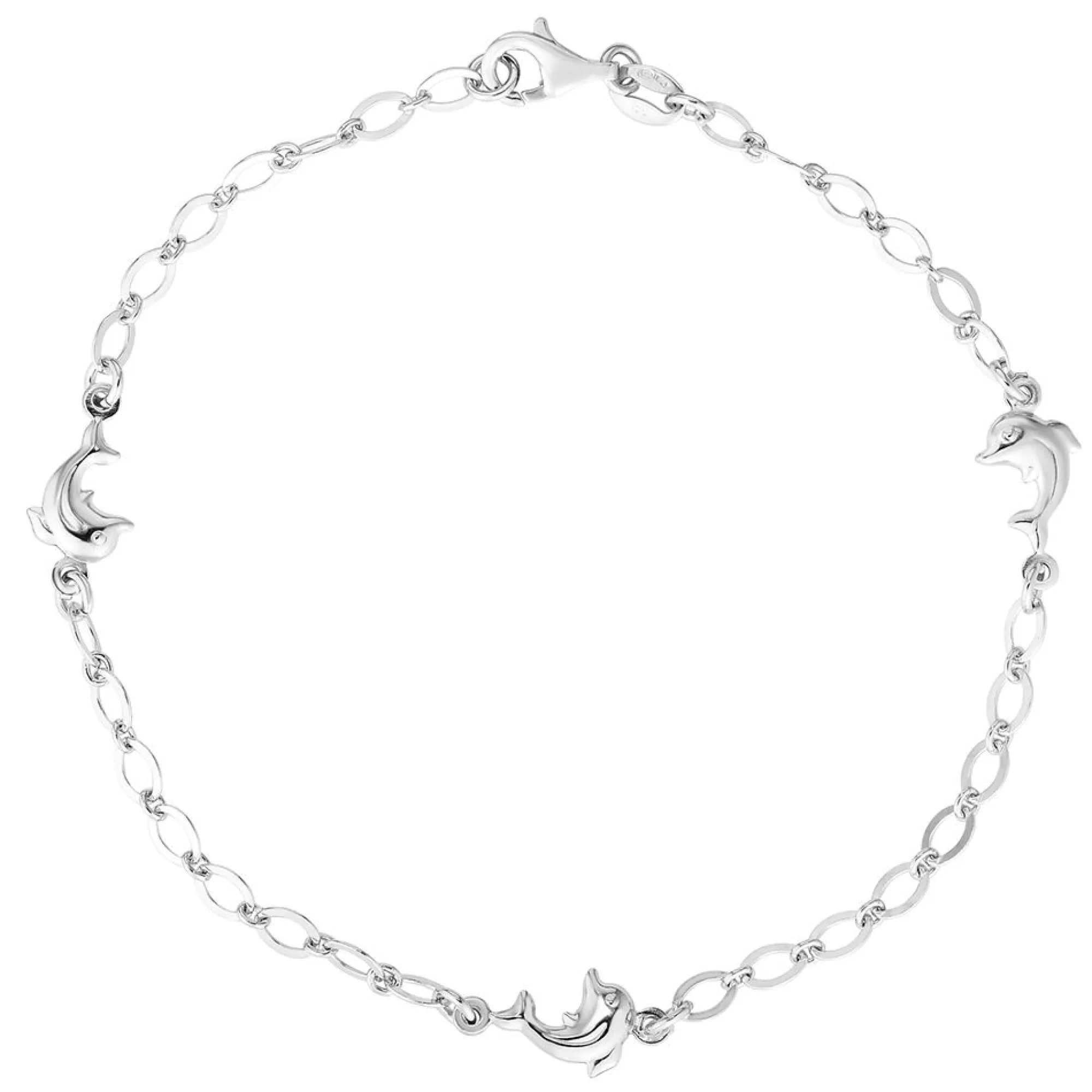 Bracelets^* Dolphin Anklet In Sterling Silver