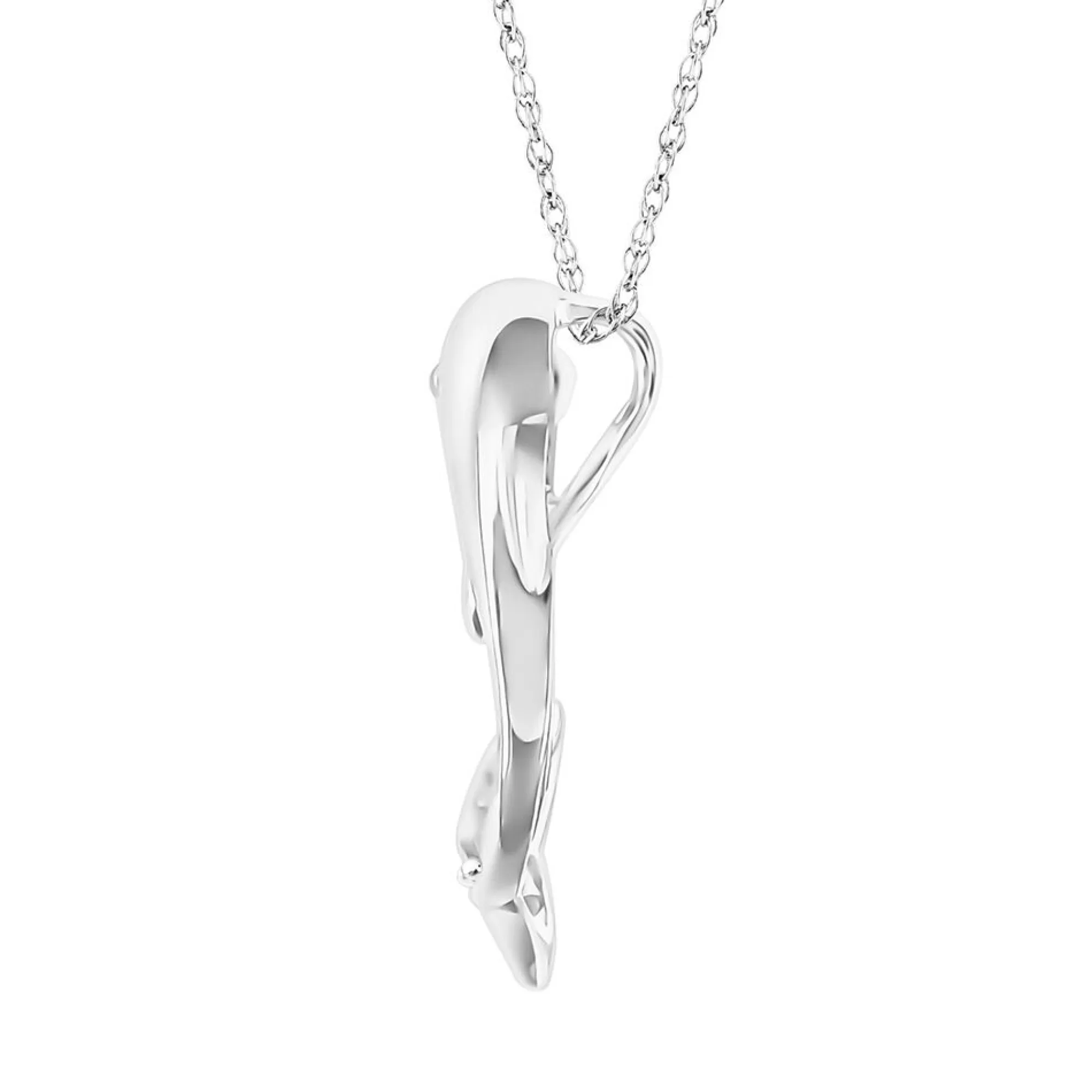 Necklaces & Pendants^* Dolphin Pendant With Diamond Accents In 10K White Gold