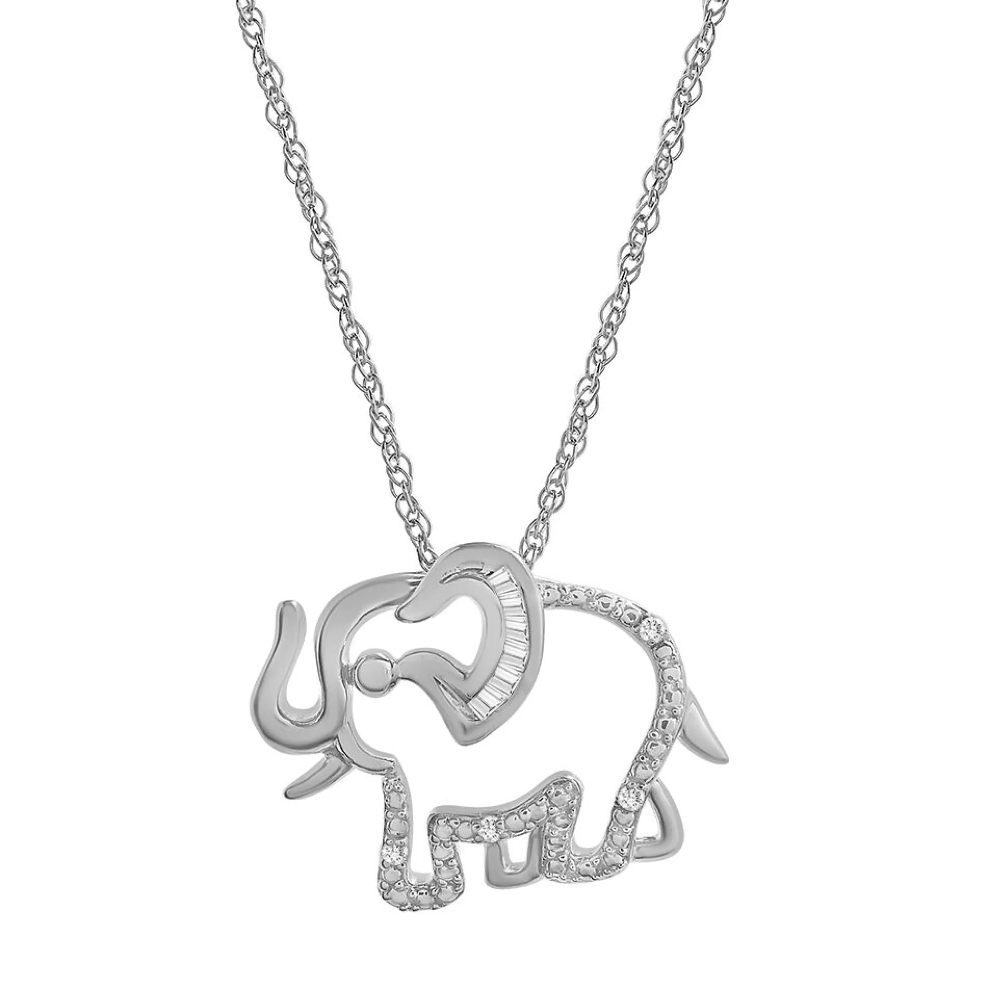 Necklaces & Pendants^* Elephant Pendant With Diamond Accent In Sterling Silver