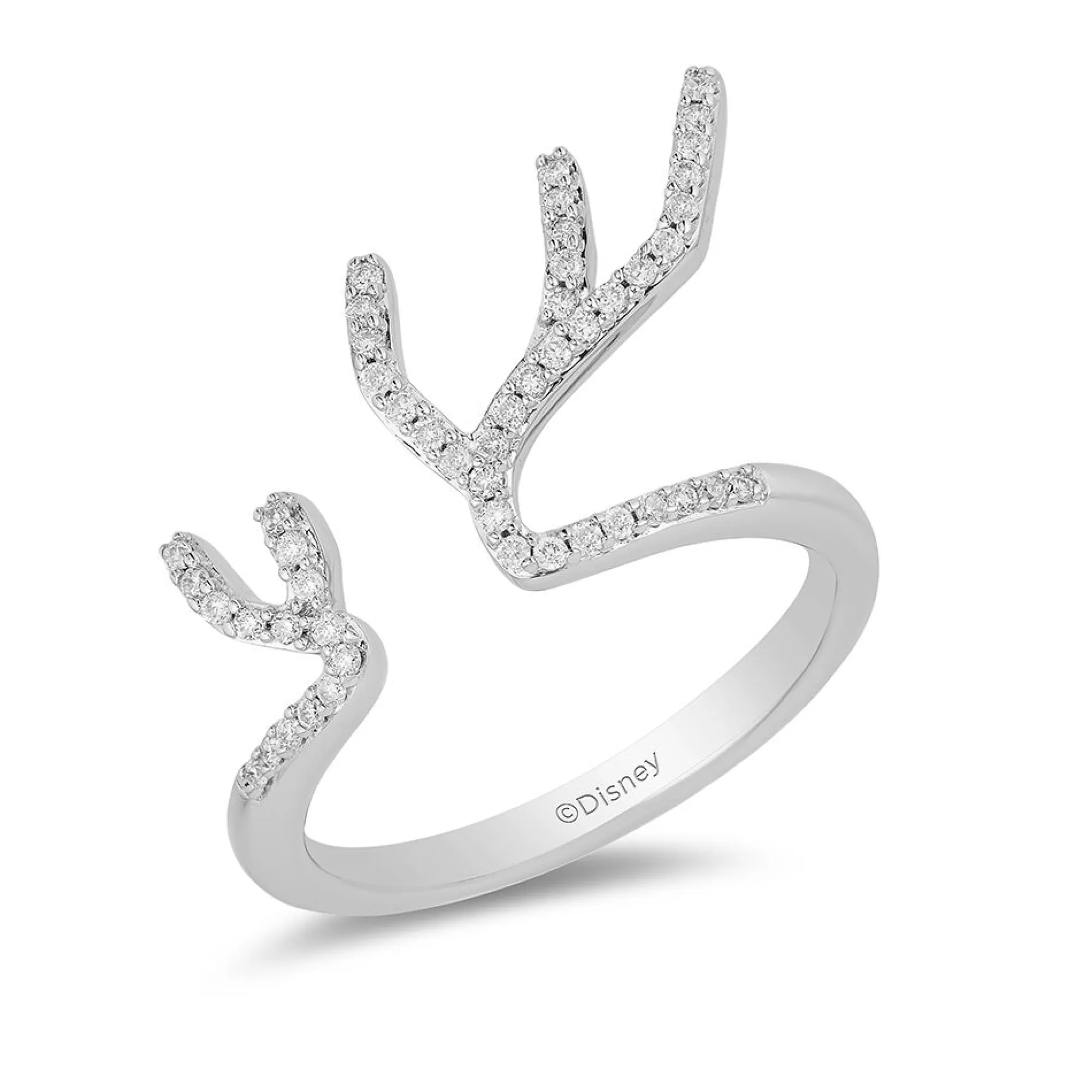 Rings^Enchanted Disney Elsa Ring With Diamond Antlers In Sterling Silver (1/5 Ct. Tw.)