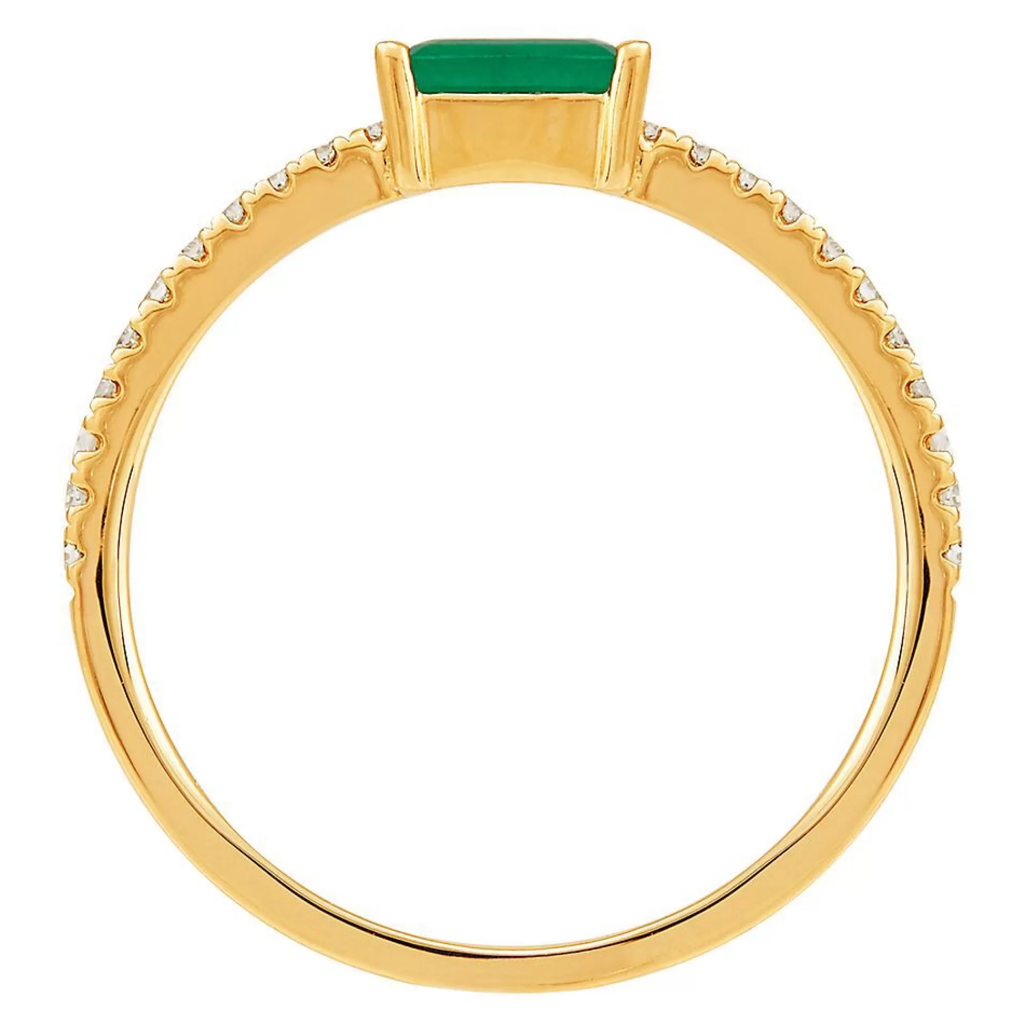 Rings^Layering & Stacking Emerald & 1/10 Ct. Tw. Diamond Ring In 10K Yellow Gold