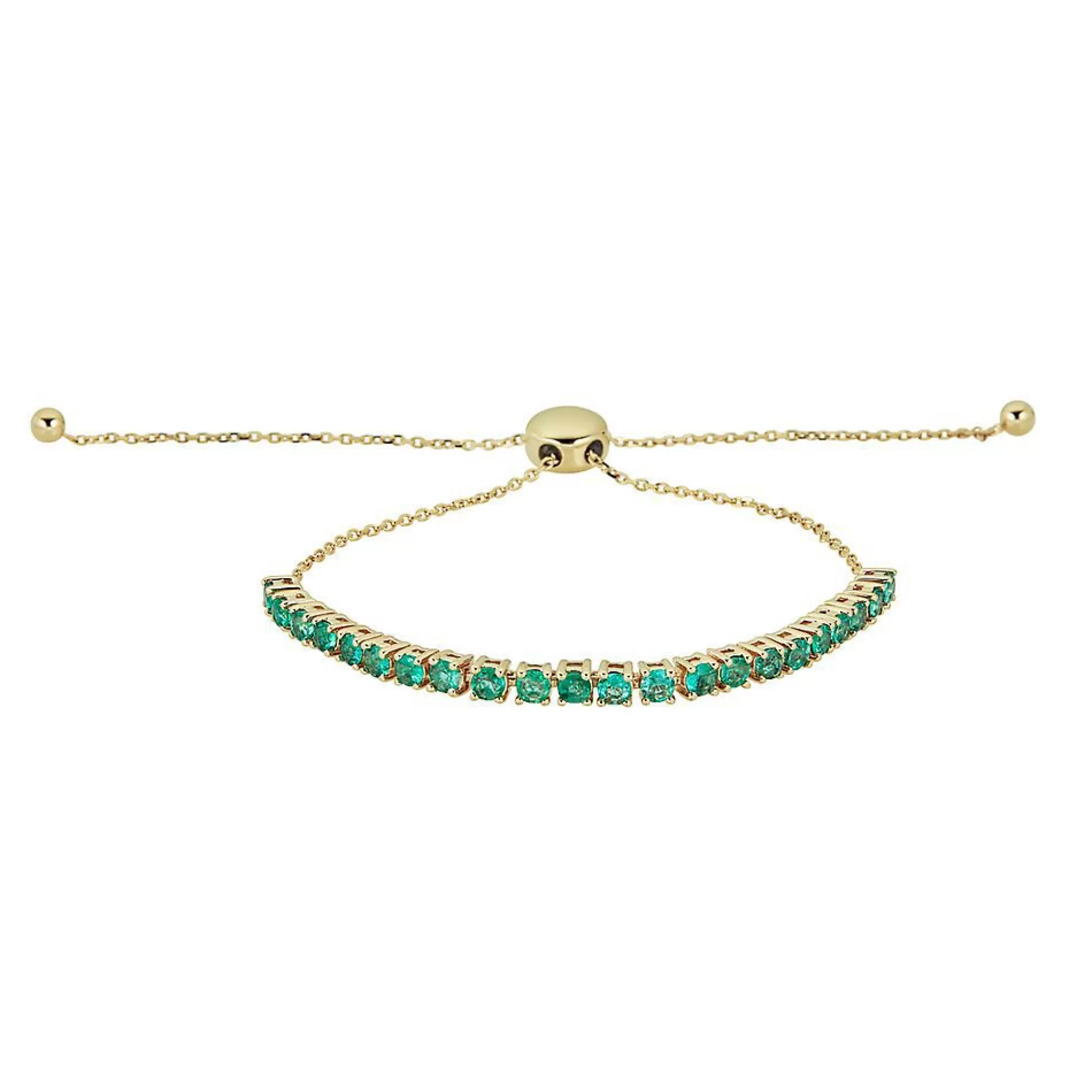 Bracelets^Layering & Stacking Emerald Bolo Bracelet In 10K Yellow Gold