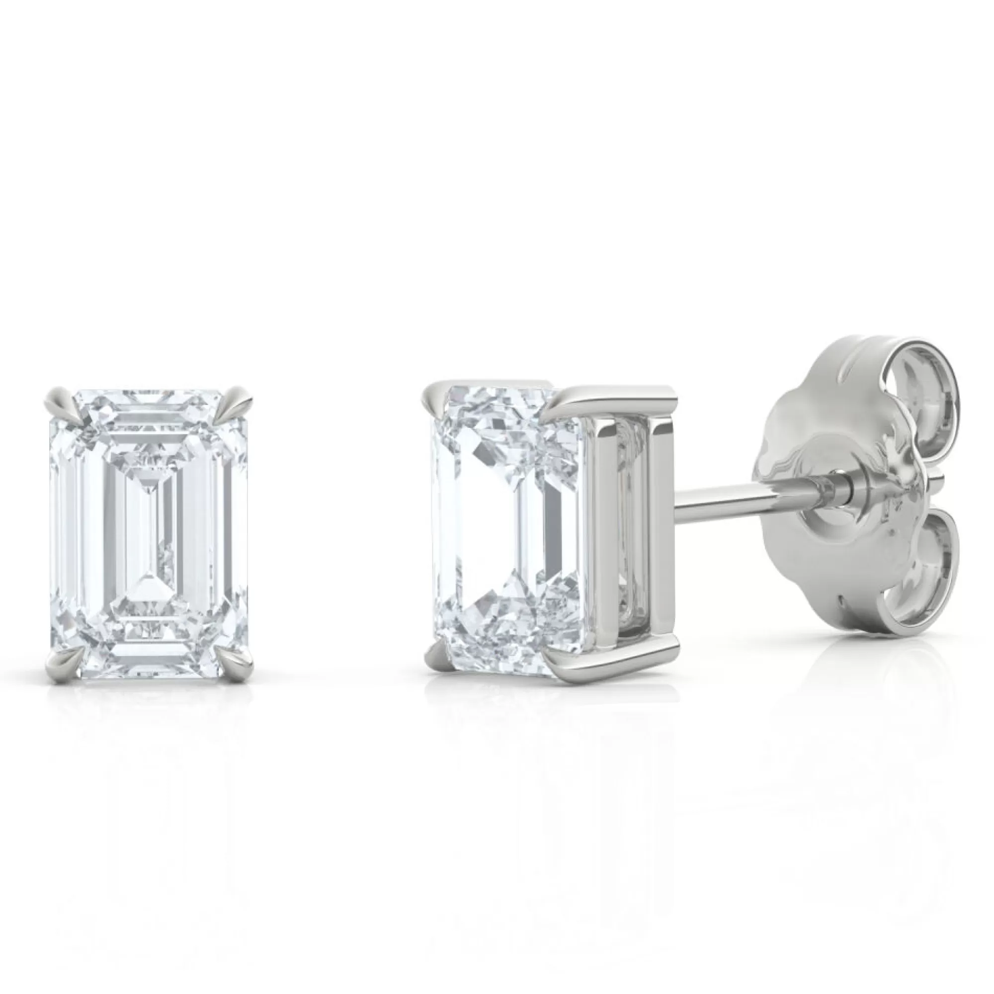 Earrings^Light Heart® Emerald-Cut Lab Grown Diamond Stud Earrings