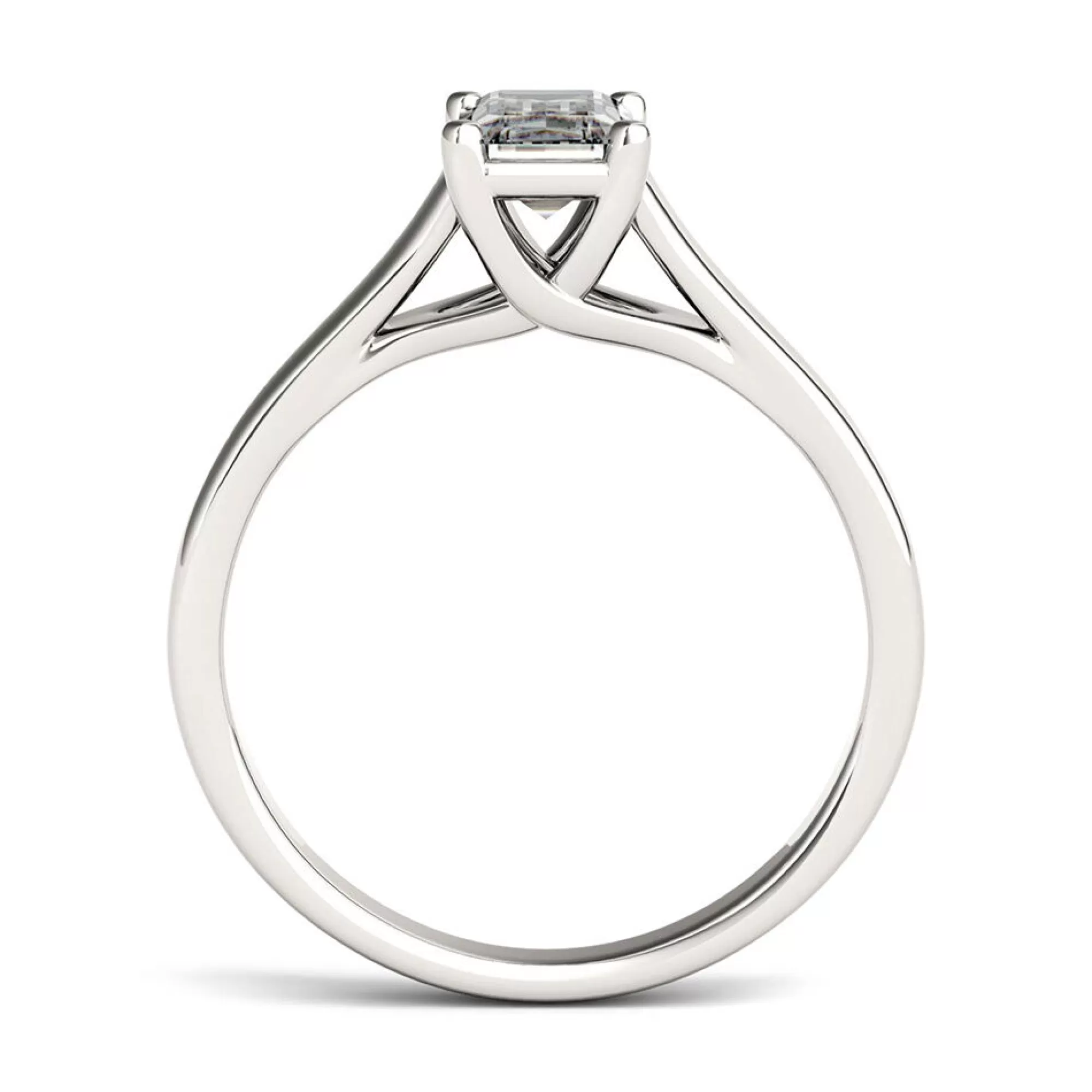 Rings^Charles & Colvard-Forever One™ Emerald-Cut Moissanite Solitaire Ring In 14K White Gold (1 Ct.)