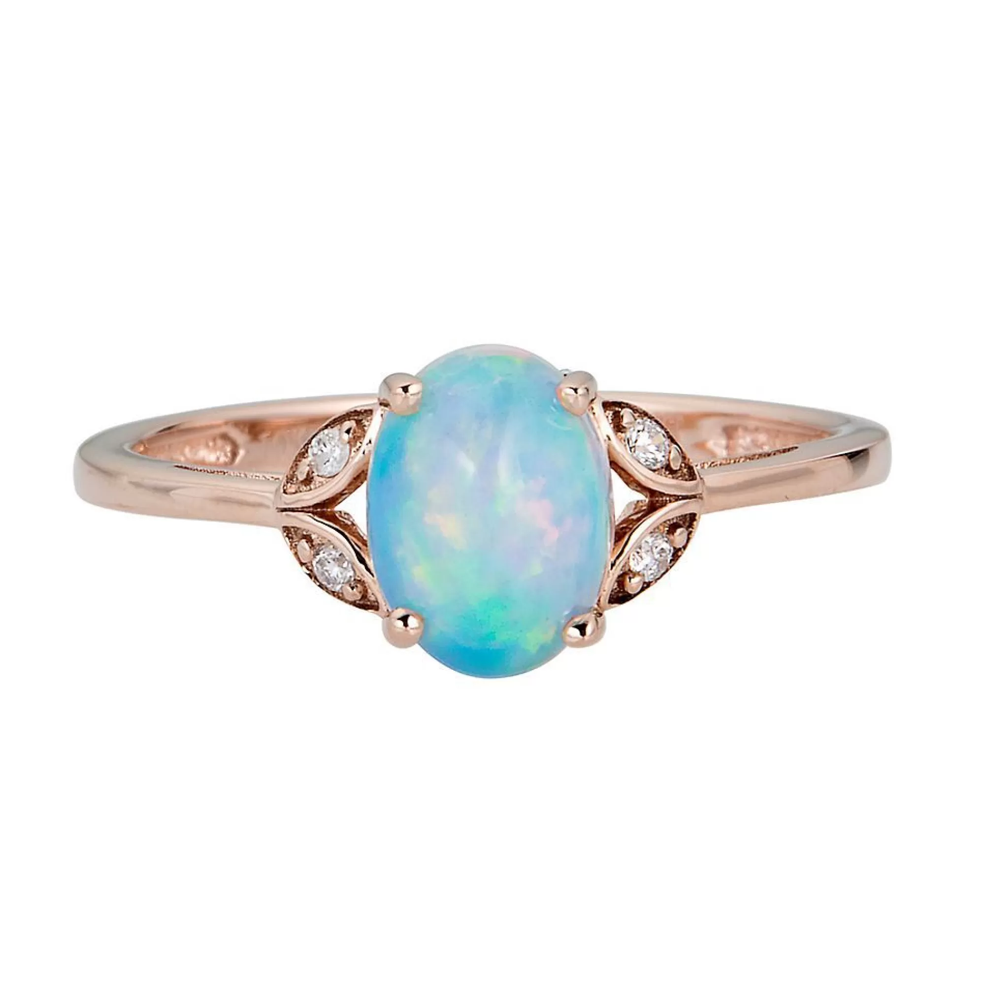 Rings^* Ethiopian Opal & Diamond Ring In 10K Rose Gold